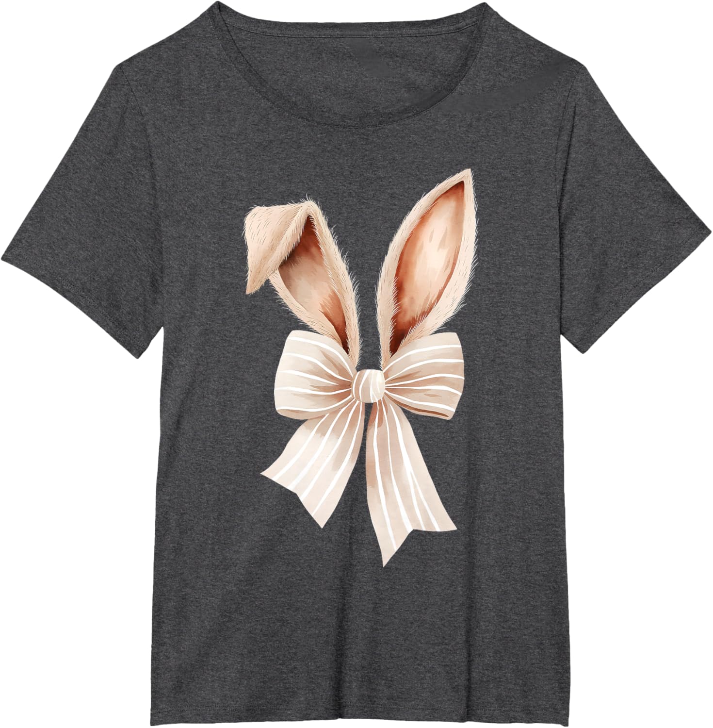 Coquette Bow Bunny Ears Cute Bunny Rabbit Happy Easter Day T-Shirt