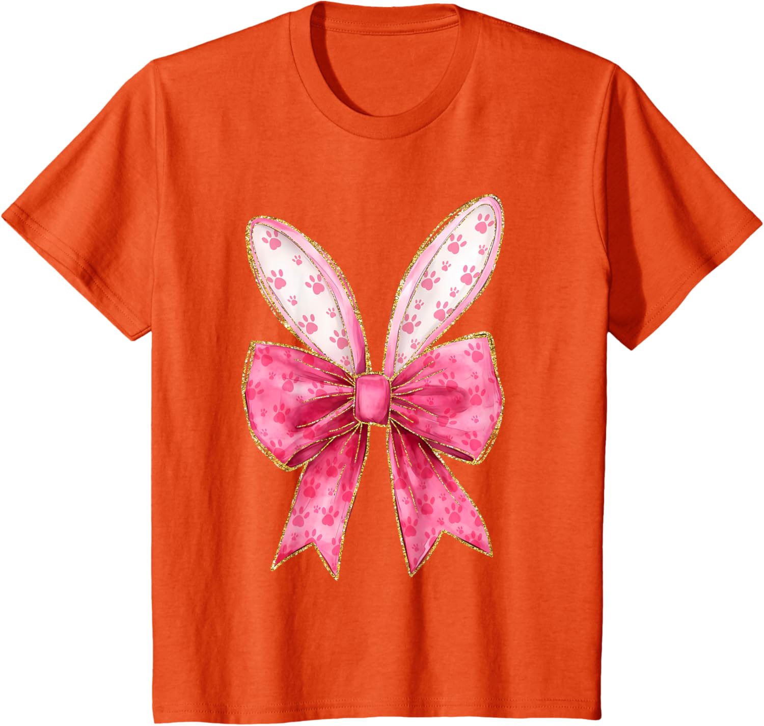 Coquette Bow Bunny Ears Easter Cute Pink Rabbit Women Girls T-Shirt