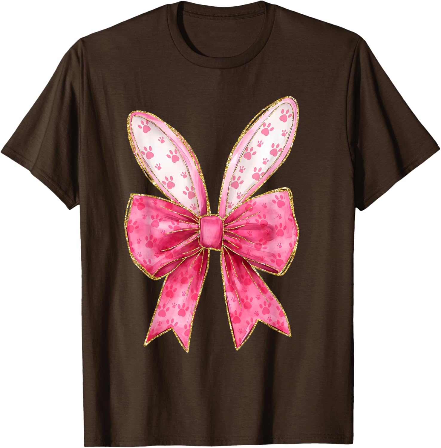 Coquette Bow Bunny Ears Easter Cute Pink Rabbit Women Girls T-Shirt