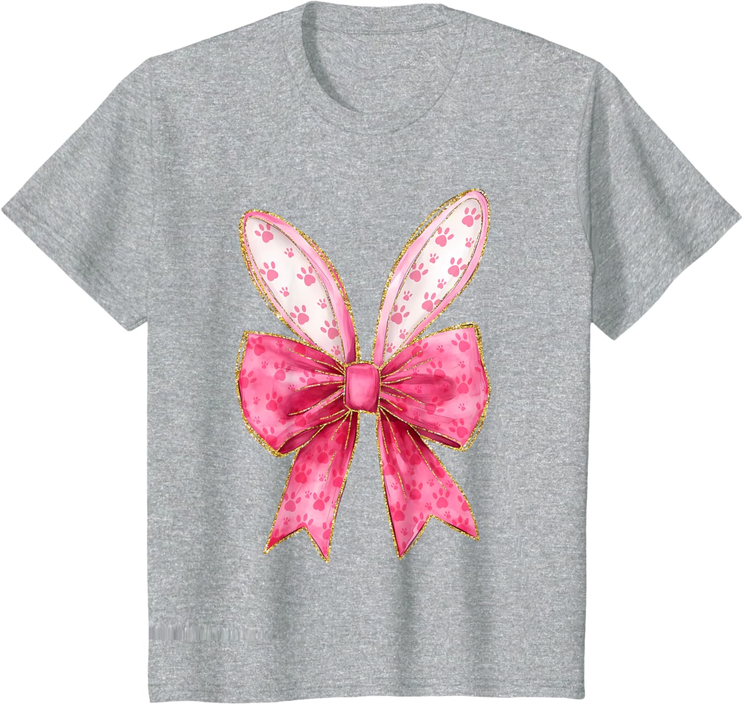 Coquette Bow Bunny Ears Easter Cute Pink Rabbit Women Girls T-Shirt