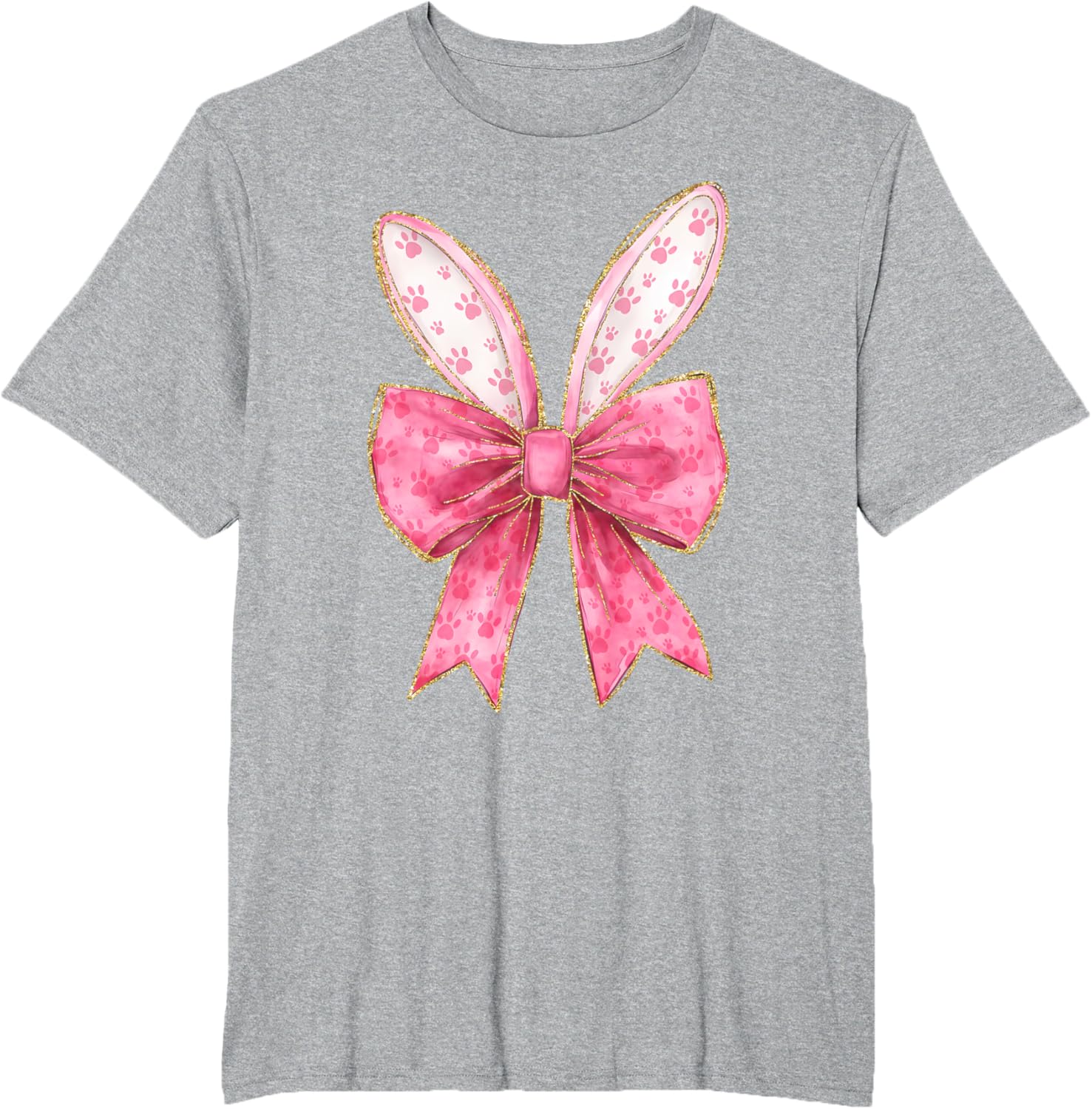 Coquette Bow Bunny Ears Easter Cute Pink Rabbit Women Girls T-Shirt