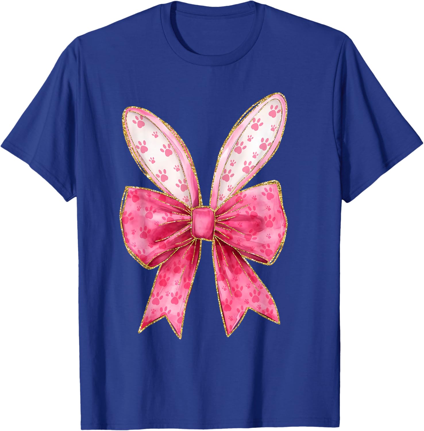 Coquette Bow Bunny Ears Easter Cute Pink Rabbit Women Girls T-Shirt