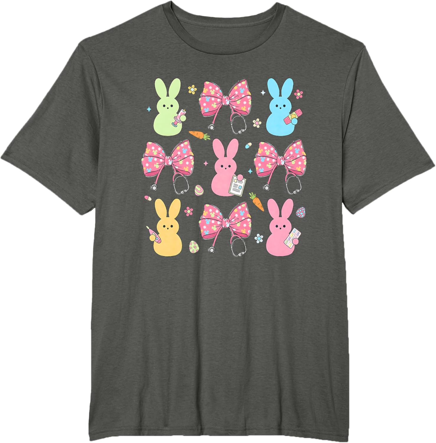 Coquette Bow Bunny Nurse Easter Day Nurse Easter Happy T-Shirt