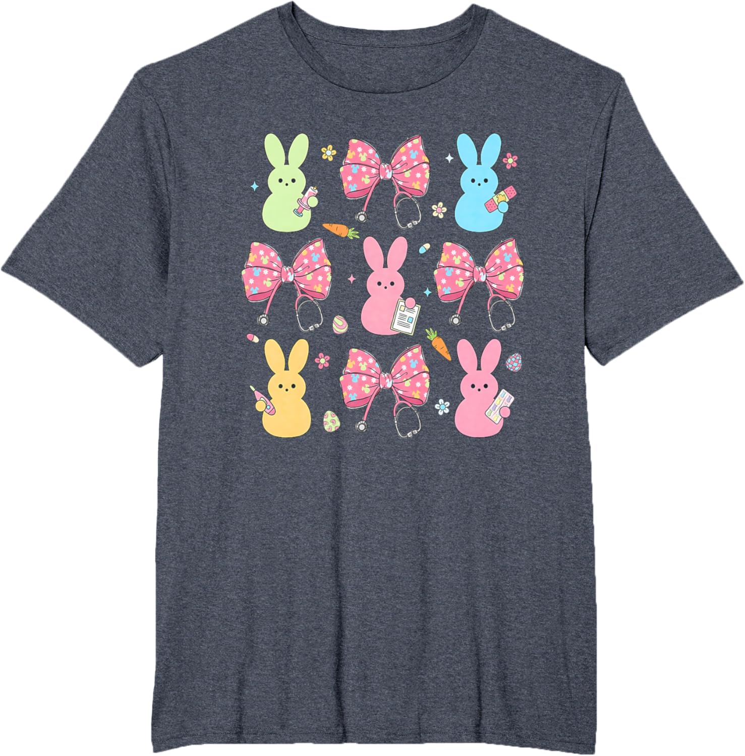 Coquette Bow Bunny Nurse Easter Day Nurse Easter Happy T-Shirt