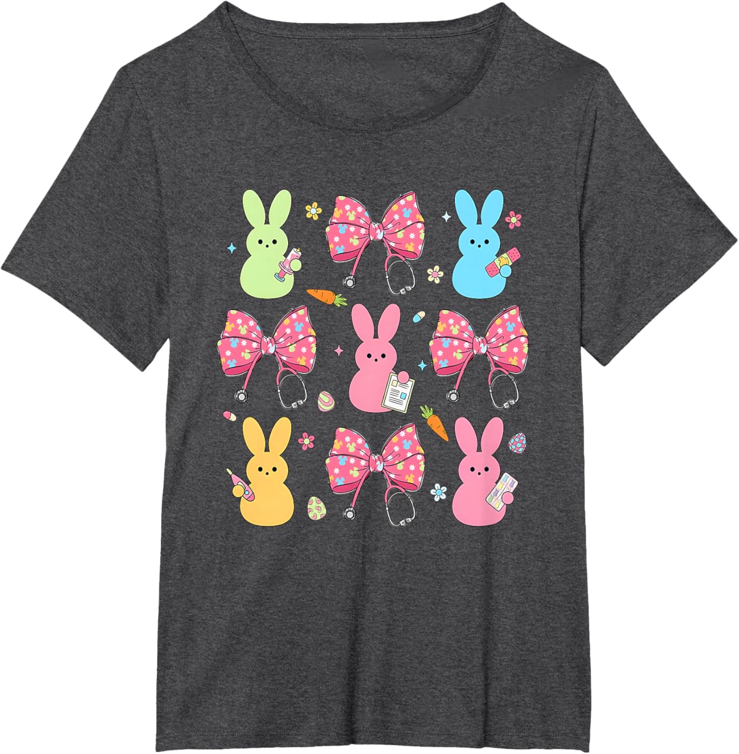 Coquette Bow Bunny Nurse Easter Day Nurse Easter Happy T-Shirt