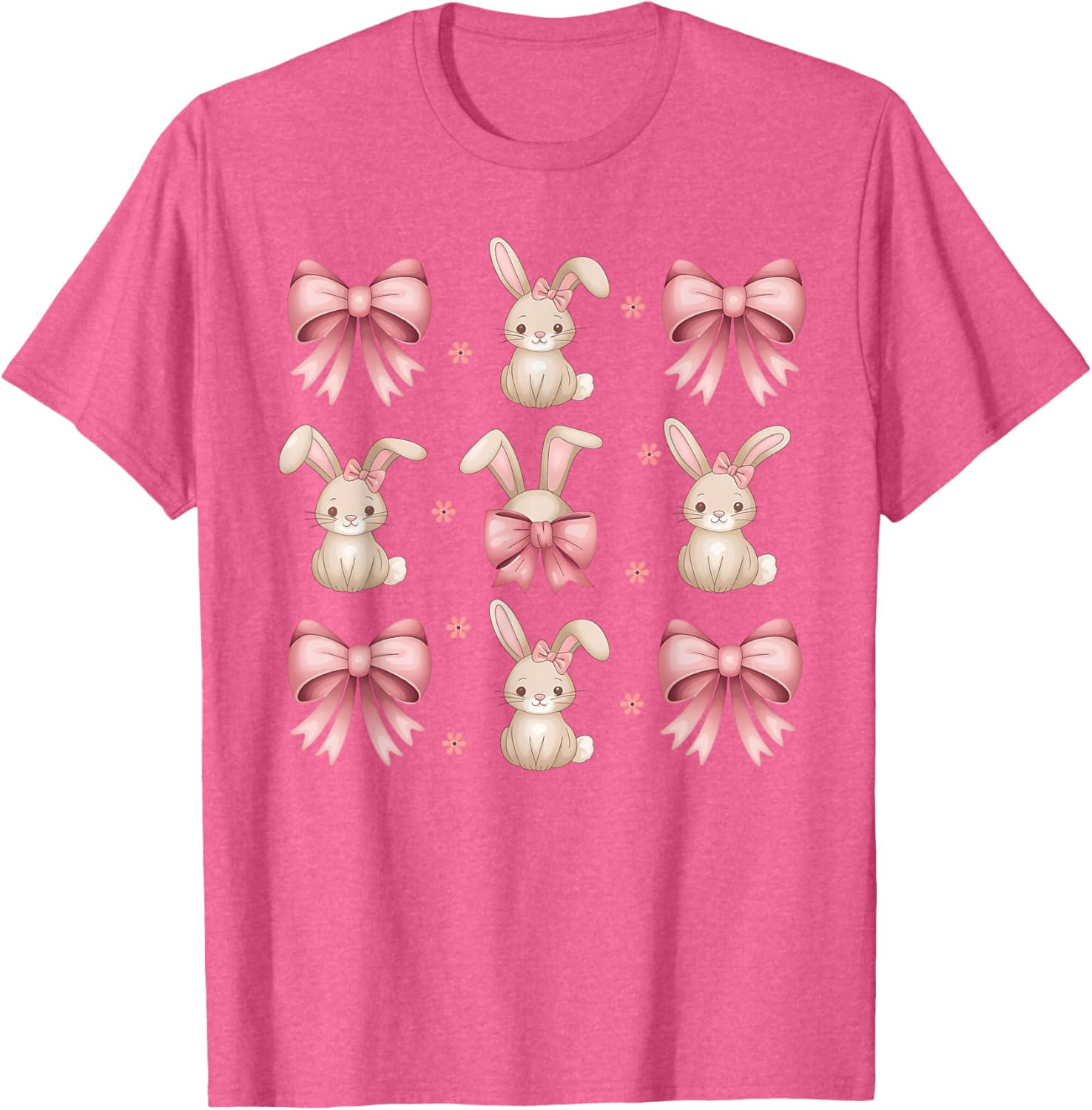 Coquette Bow Easter Bunny Ears Shirt Cute Pink Bows Rabbit T-Shirt
