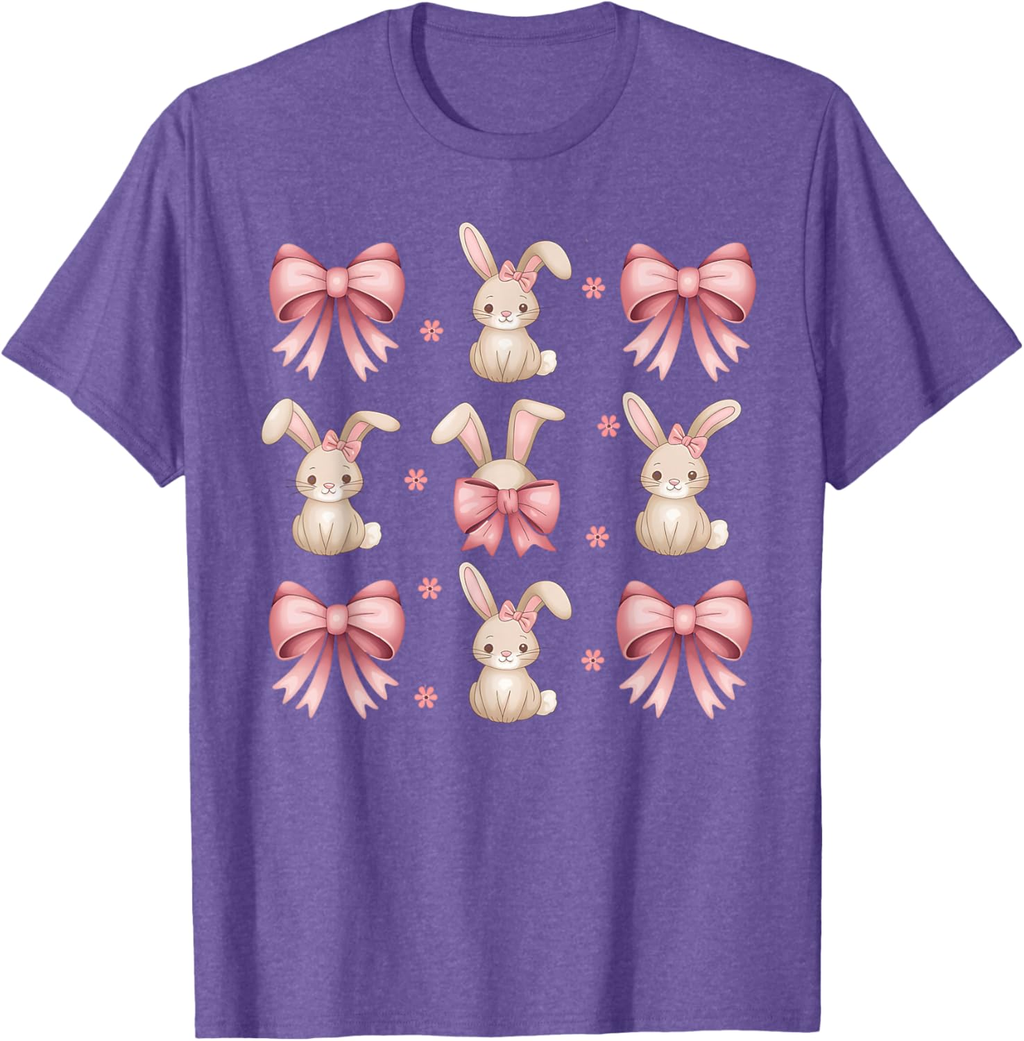 Coquette Bow Easter Bunny Ears Shirt Cute Pink Bows Rabbit T-Shirt