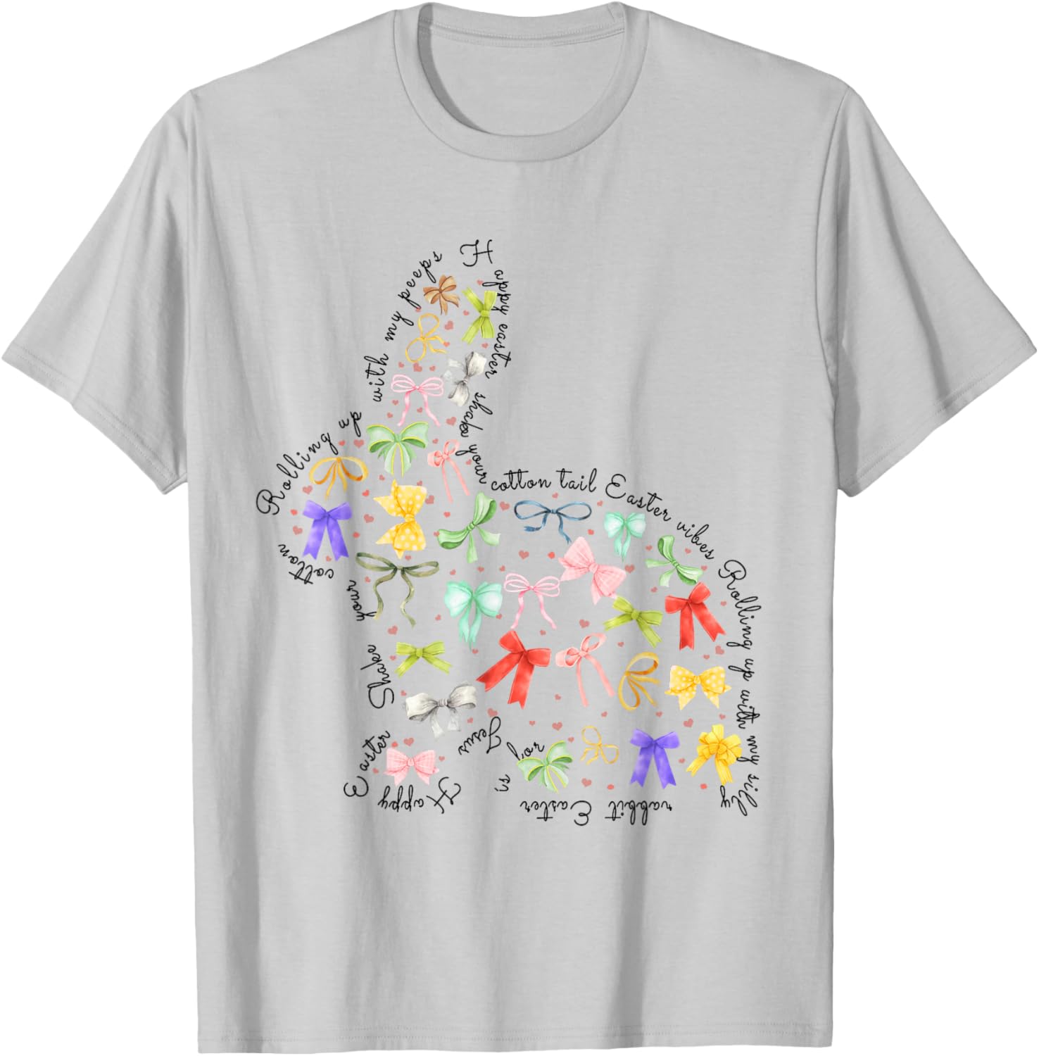 Coquette Bow Easter, Cute Easter Bunny, Sweet Bunny Rabbit T-Shirt