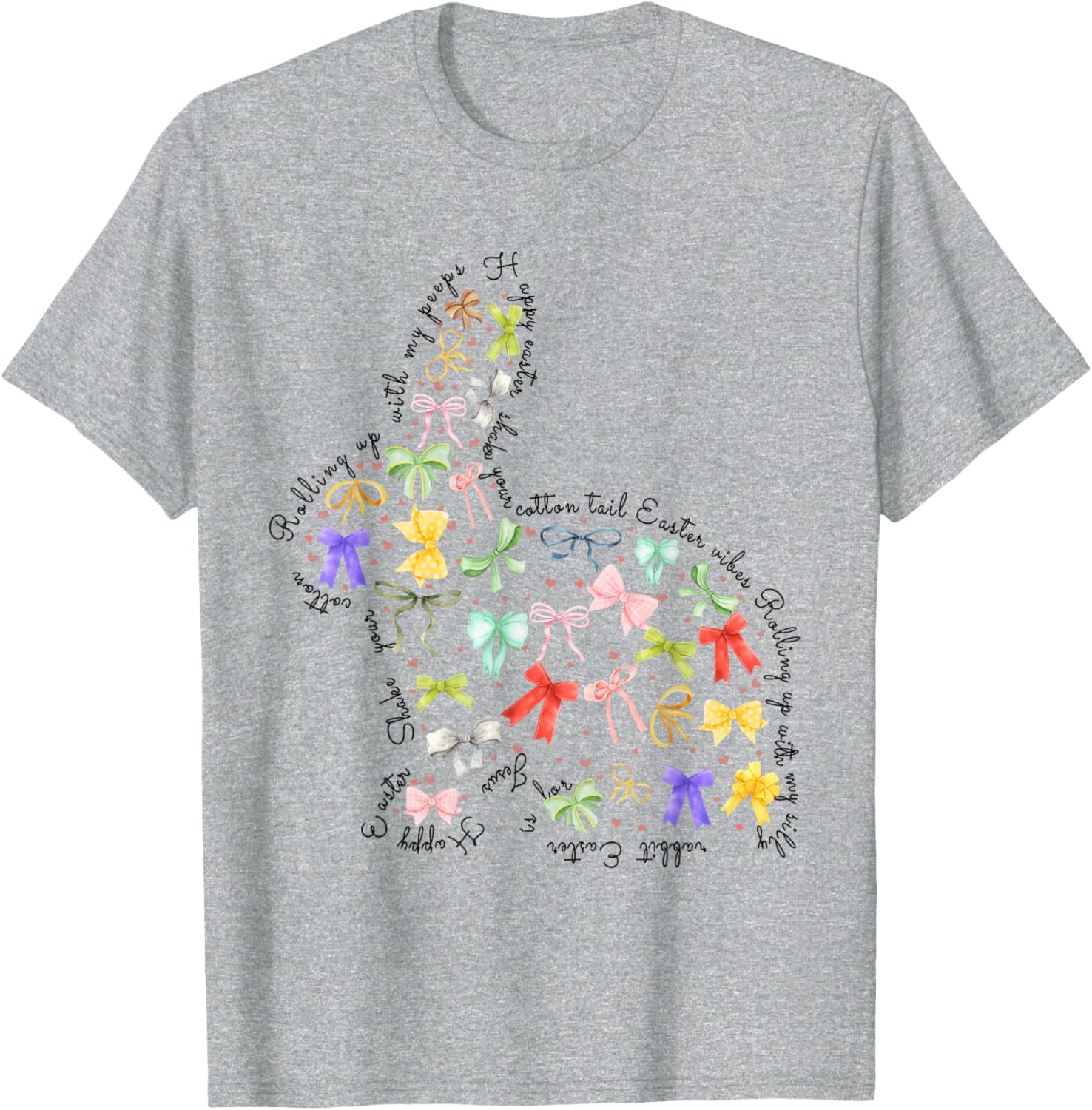 Coquette Bow Easter, Cute Easter Bunny, Sweet Bunny Rabbit T-Shirt