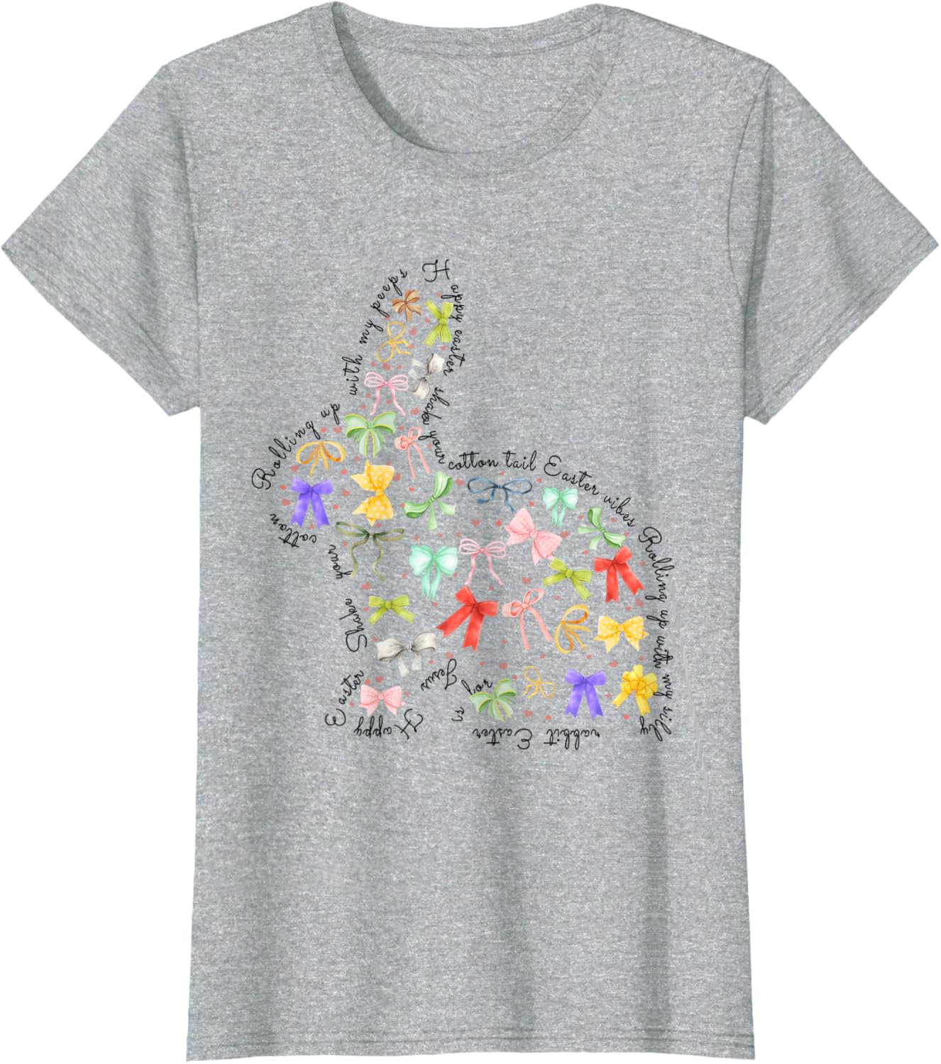 Coquette Bow Easter, Cute Easter Bunny, Sweet Bunny Rabbit T-Shirt