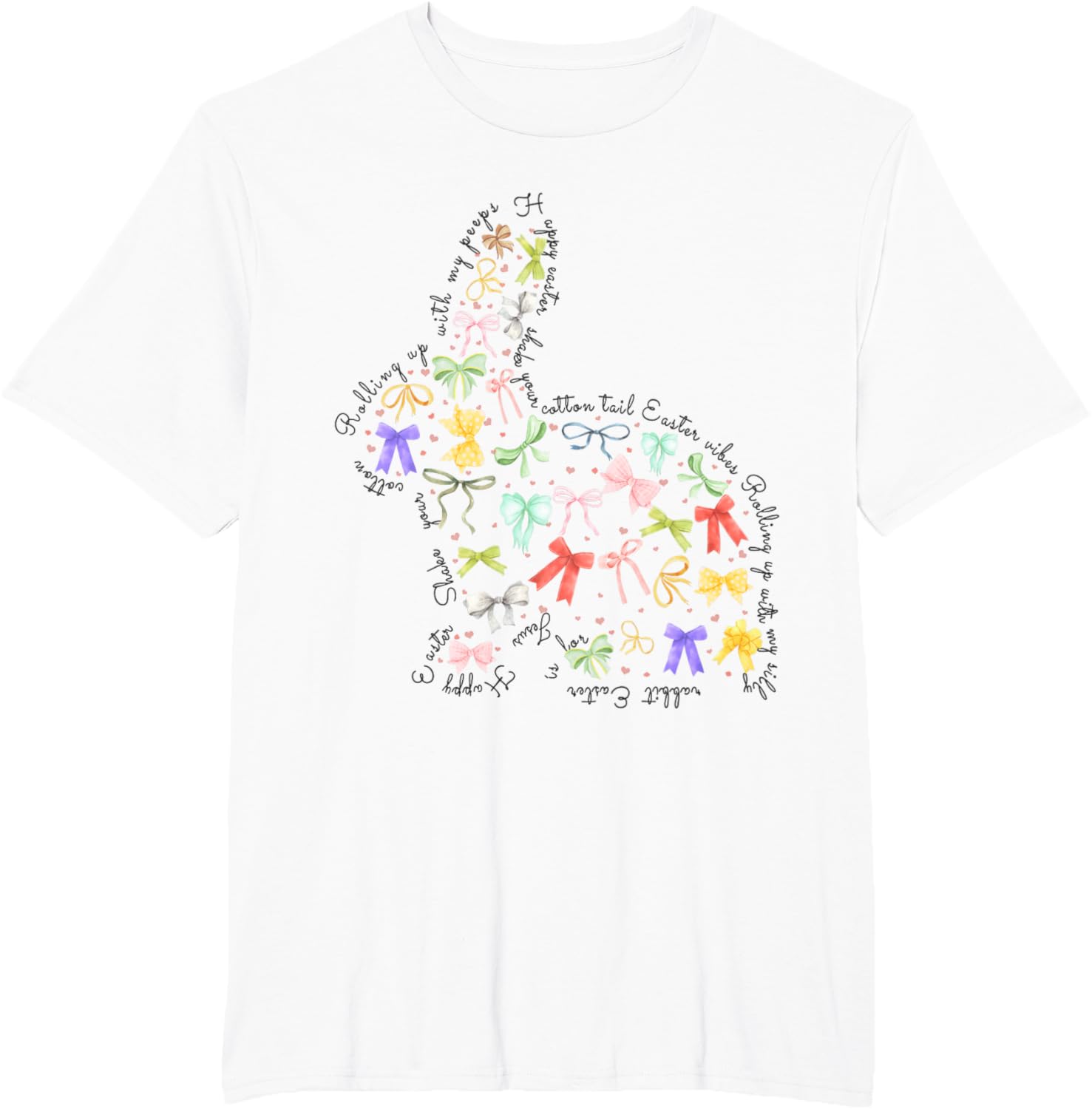 Coquette Bow Easter, Cute Easter Bunny, Sweet Bunny Rabbit T-Shirt