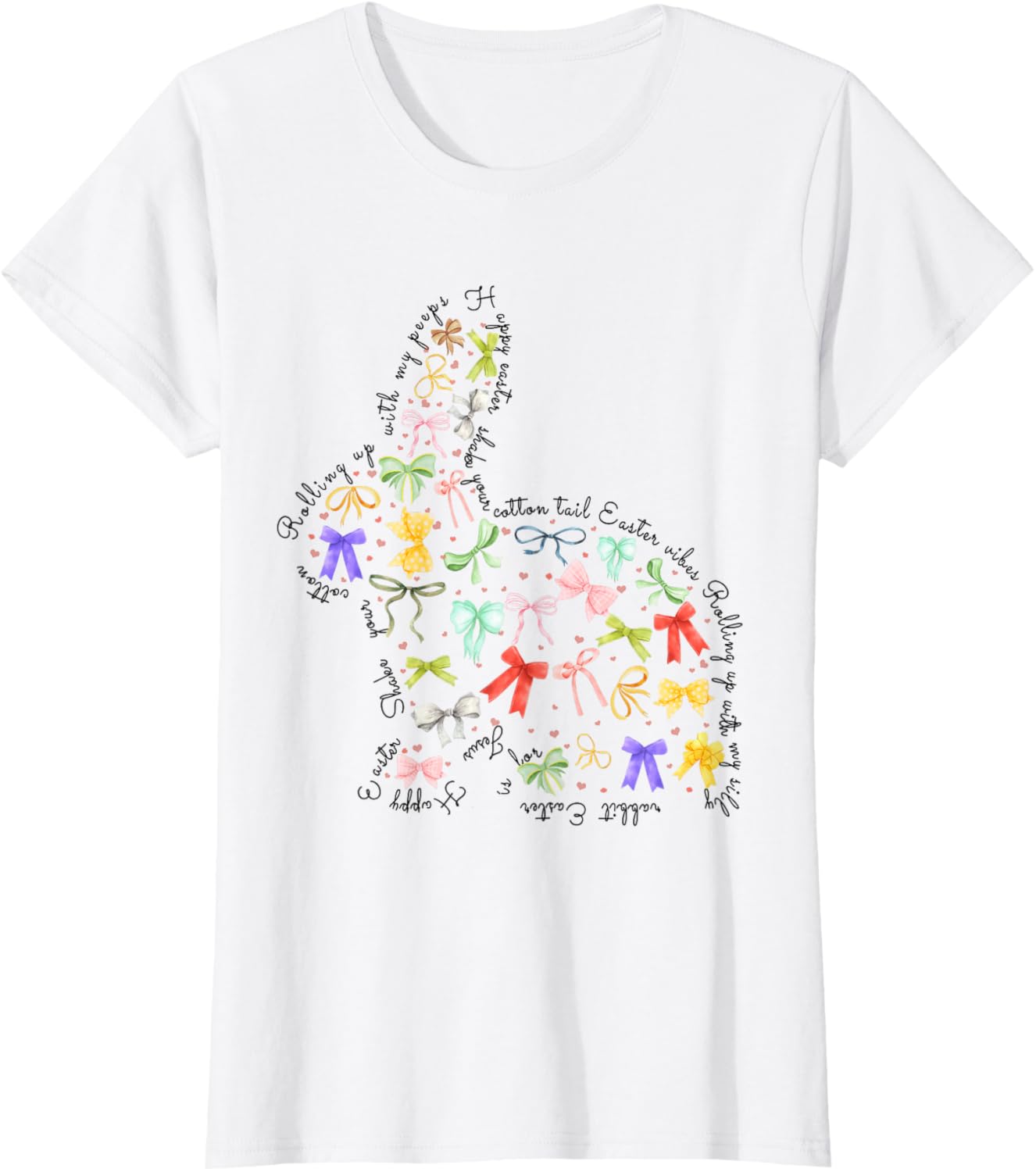 Coquette Bow Easter, Cute Easter Bunny, Sweet Bunny Rabbit T-Shirt