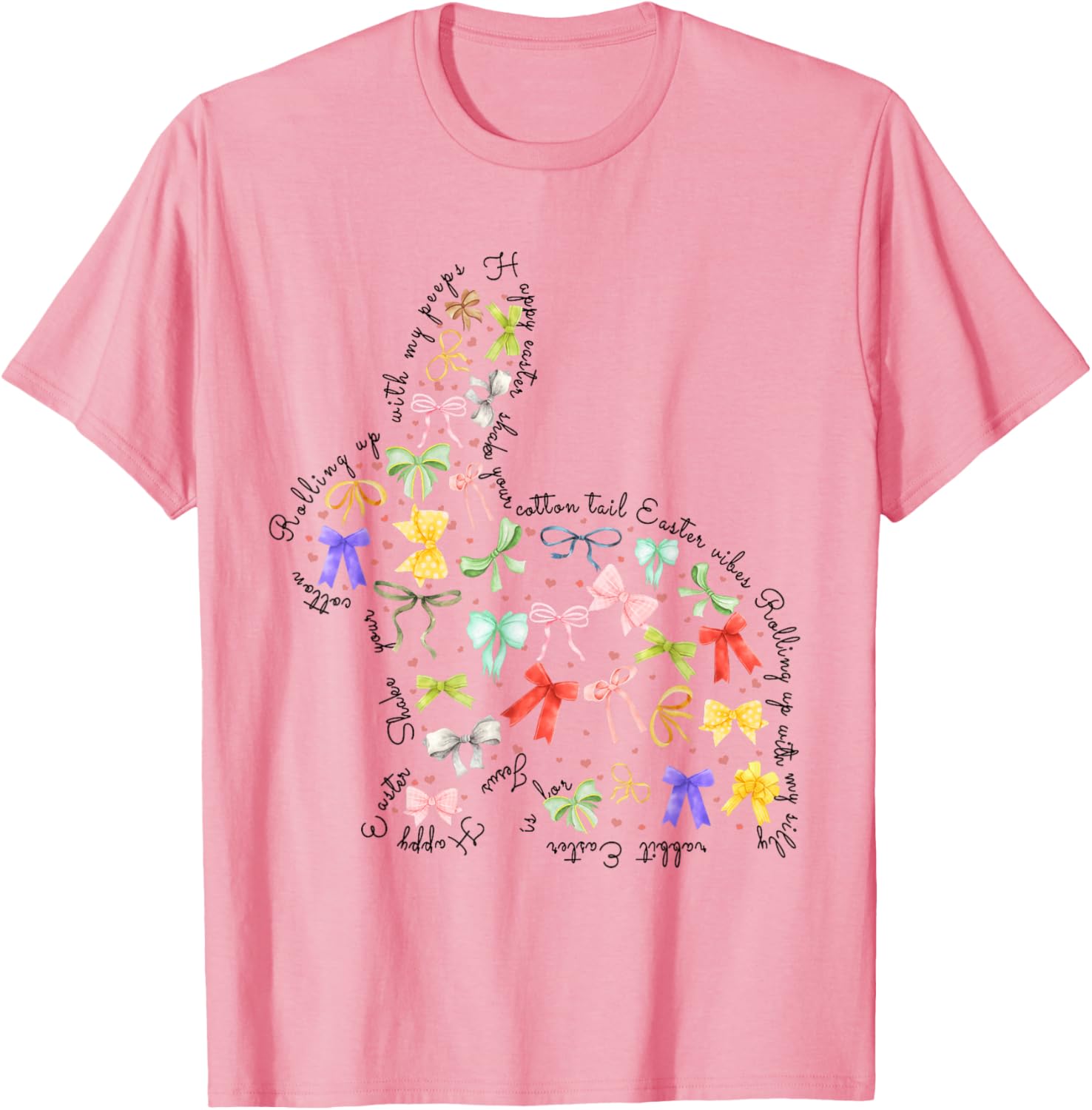 Coquette Bow Easter, Cute Easter Bunny, Sweet Bunny Rabbit T-Shirt