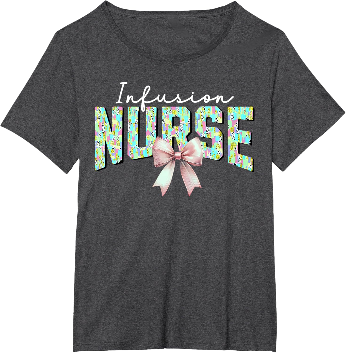 Coquette Bow Easter Infusion Nurse IV Therapy Oncology Nurse T-Shirt