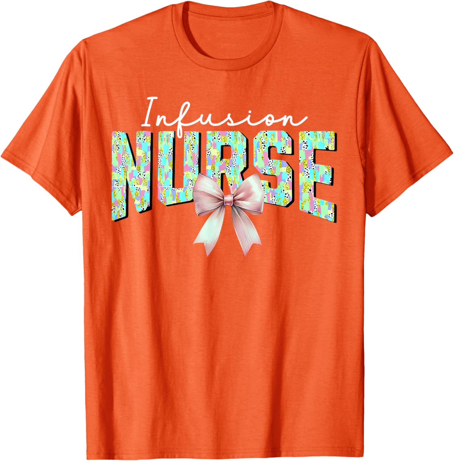 Coquette Bow Easter Infusion Nurse IV Therapy Oncology Nurse T-Shirt