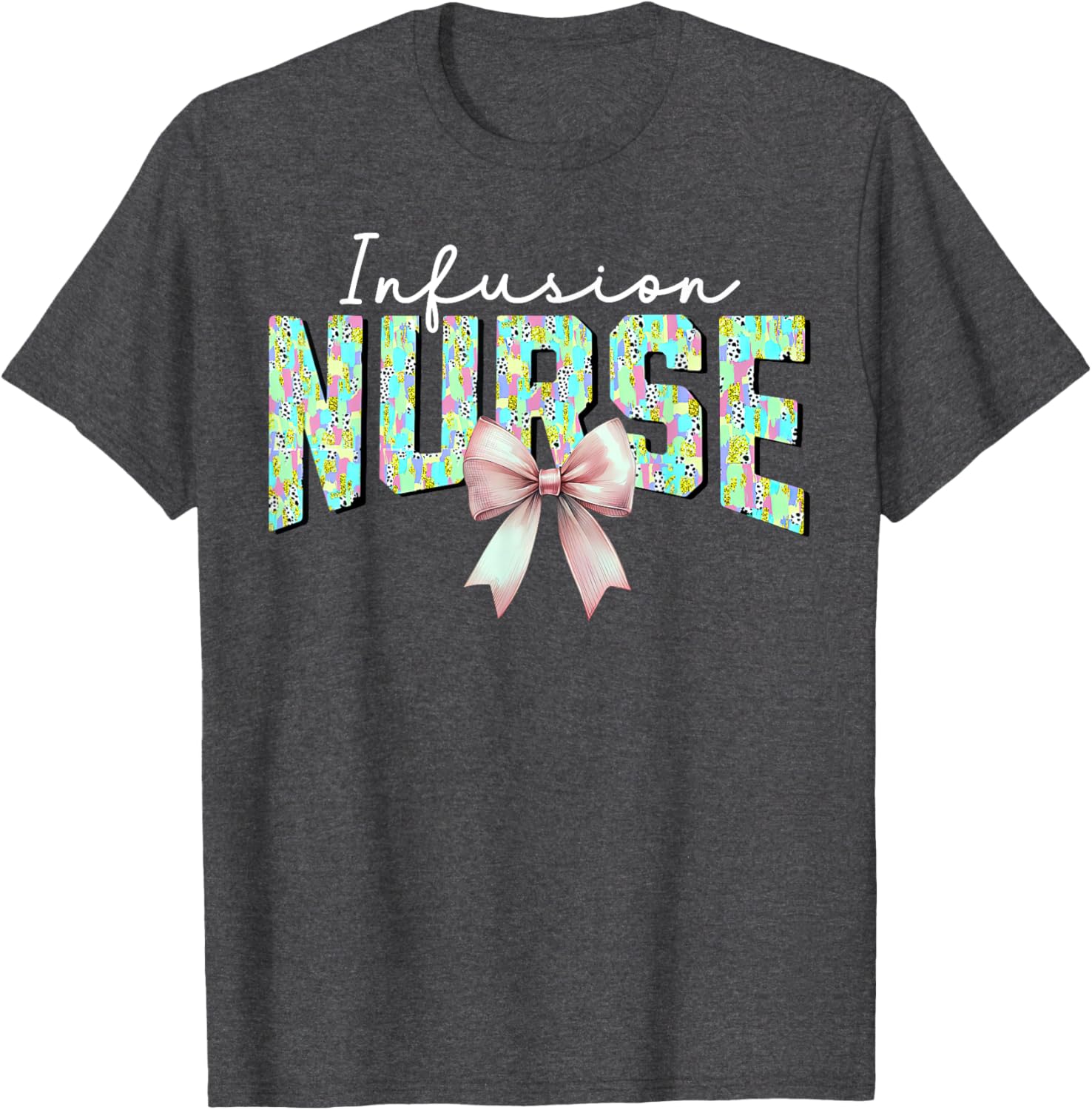 Coquette Bow Easter Infusion Nurse IV Therapy Oncology Nurse T-Shirt