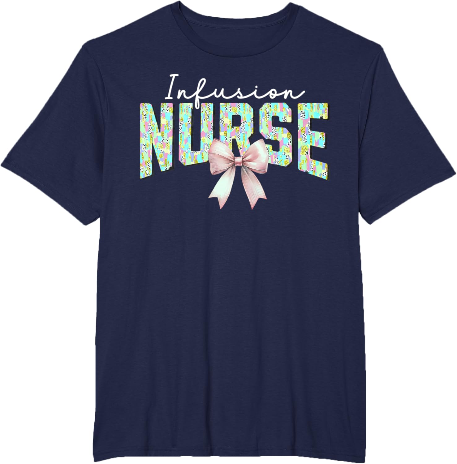 Coquette Bow Easter Infusion Nurse IV Therapy Oncology Nurse T-Shirt