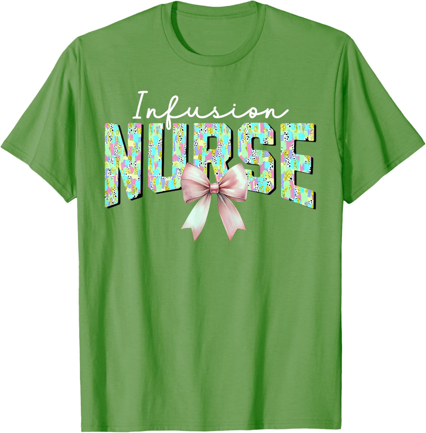 Coquette Bow Easter Infusion Nurse IV Therapy Oncology Nurse T-Shirt