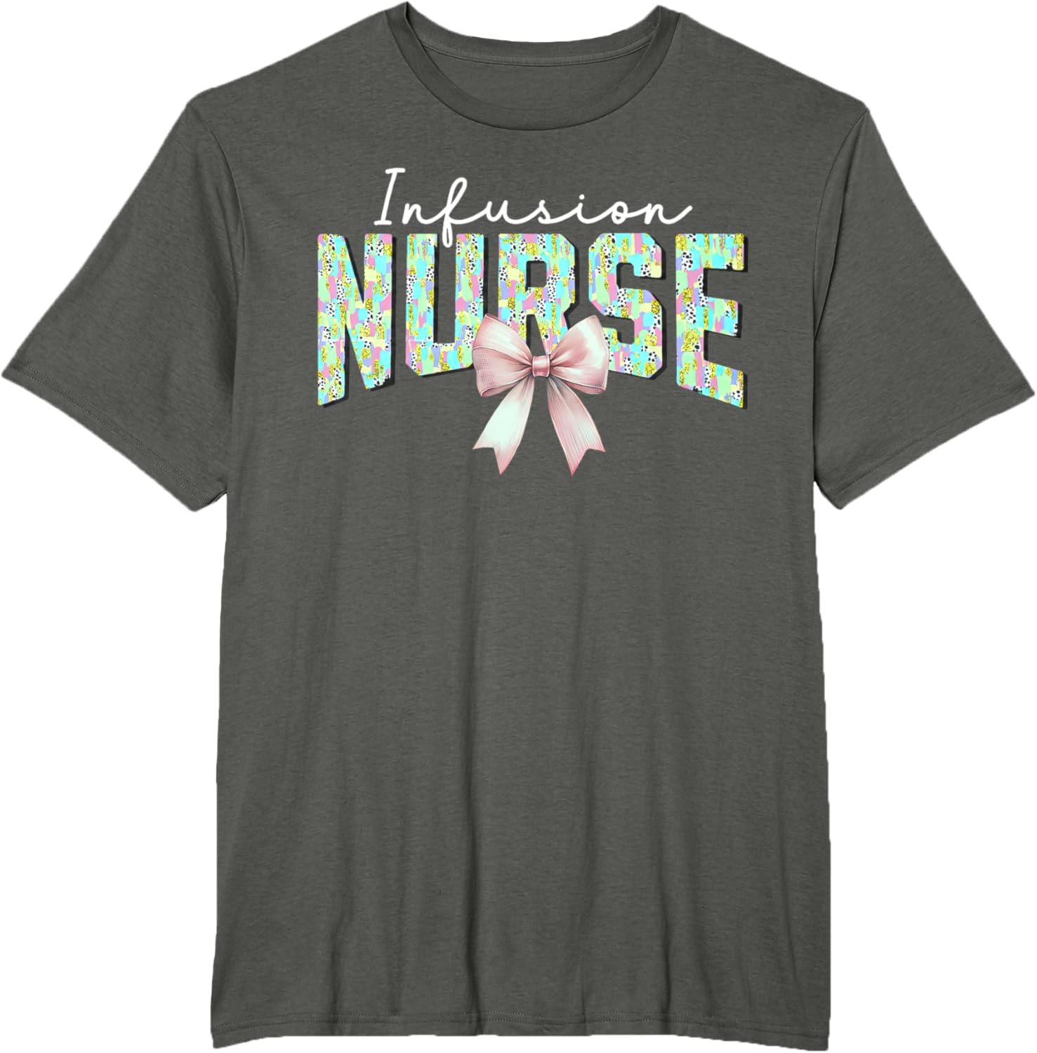 Coquette Bow Easter Infusion Nurse IV Therapy Oncology Nurse T-Shirt