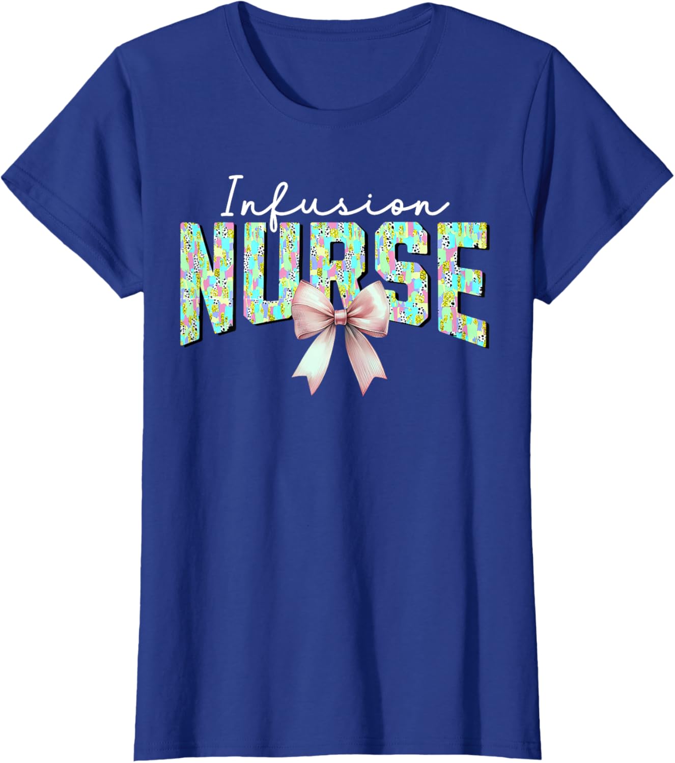 Coquette Bow Easter Infusion Nurse IV Therapy Oncology Nurse T-Shirt