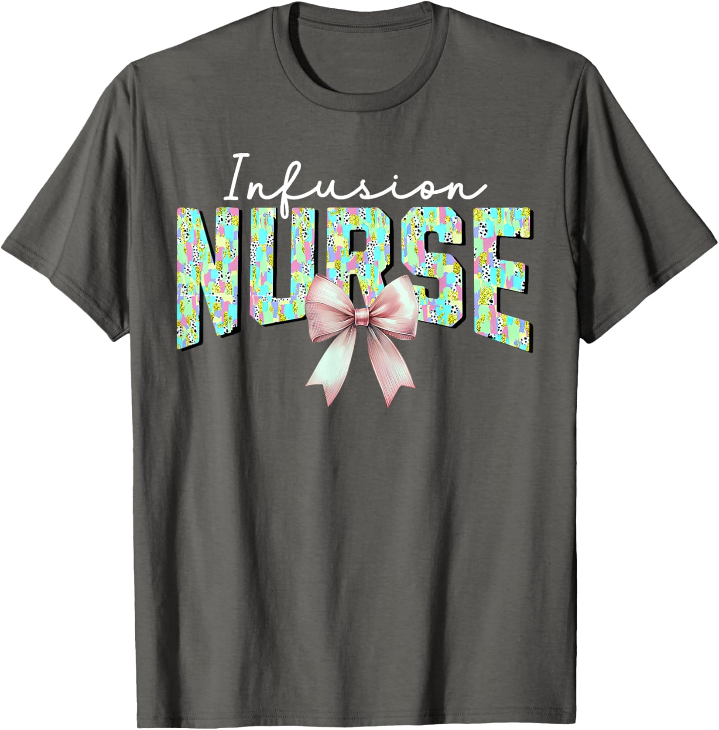 Coquette Bow Easter Infusion Nurse IV Therapy Oncology Nurse T-Shirt