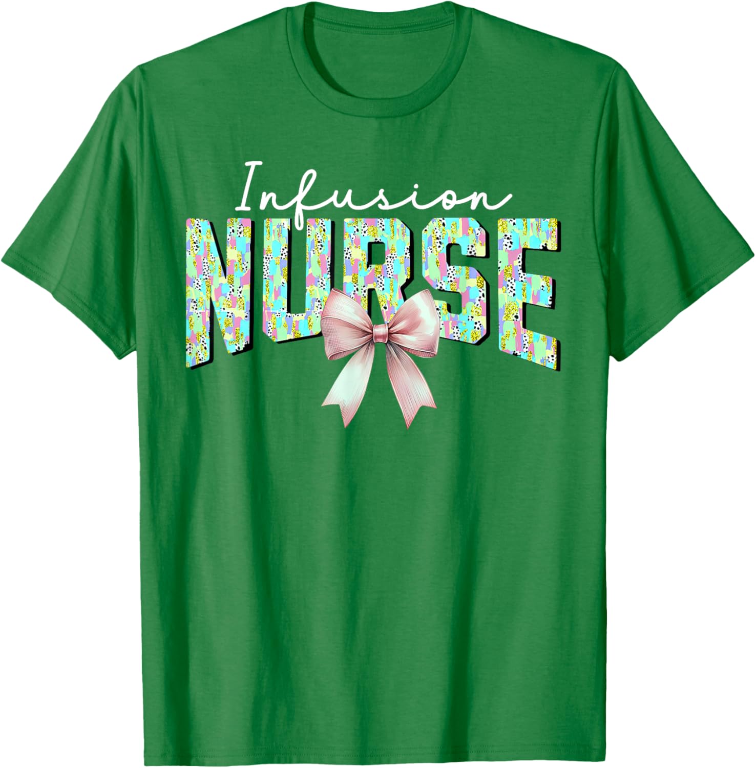 Coquette Bow Easter Infusion Nurse IV Therapy Oncology Nurse T-Shirt