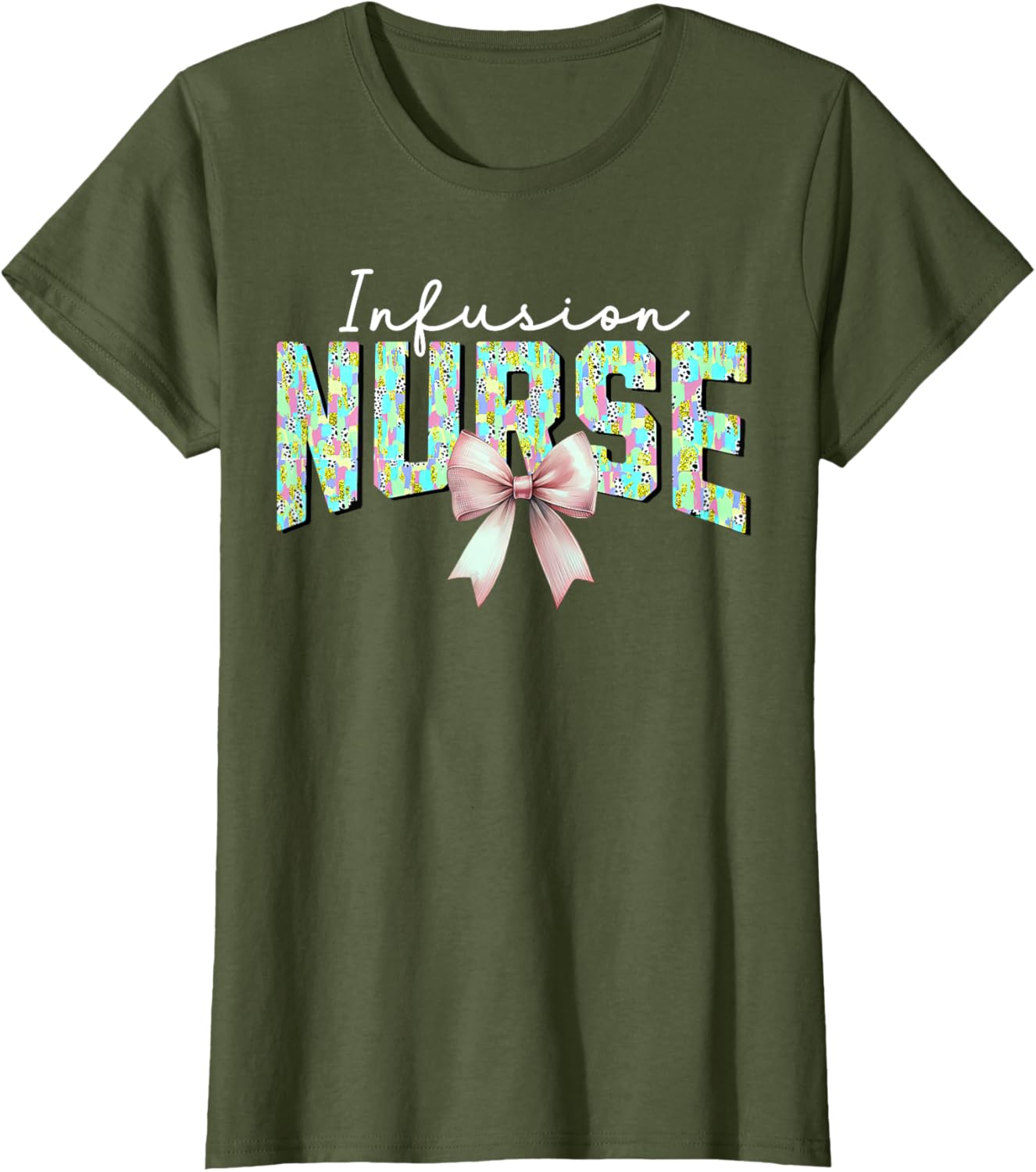 Coquette Bow Easter Infusion Nurse IV Therapy Oncology Nurse T-Shirt