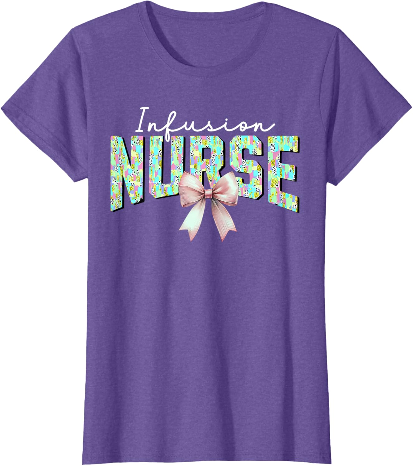 Coquette Bow Easter Infusion Nurse IV Therapy Oncology Nurse T-Shirt