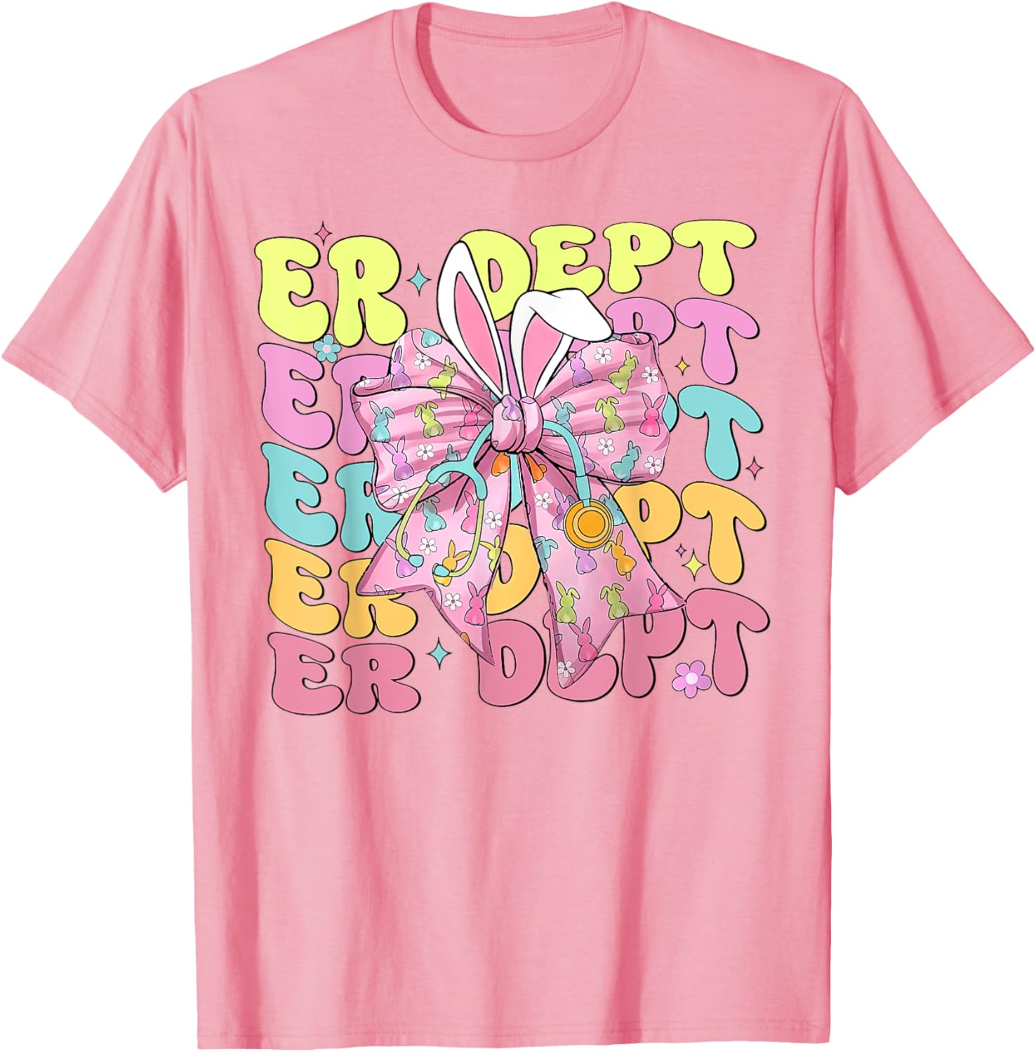 Coquette Bow ER Dept Easter Emergency Department ED Nurse T-Shirt