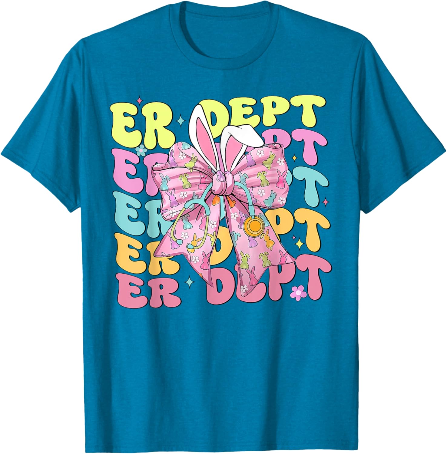 Coquette Bow ER Dept Easter Emergency Department ED Nurse T-Shirt