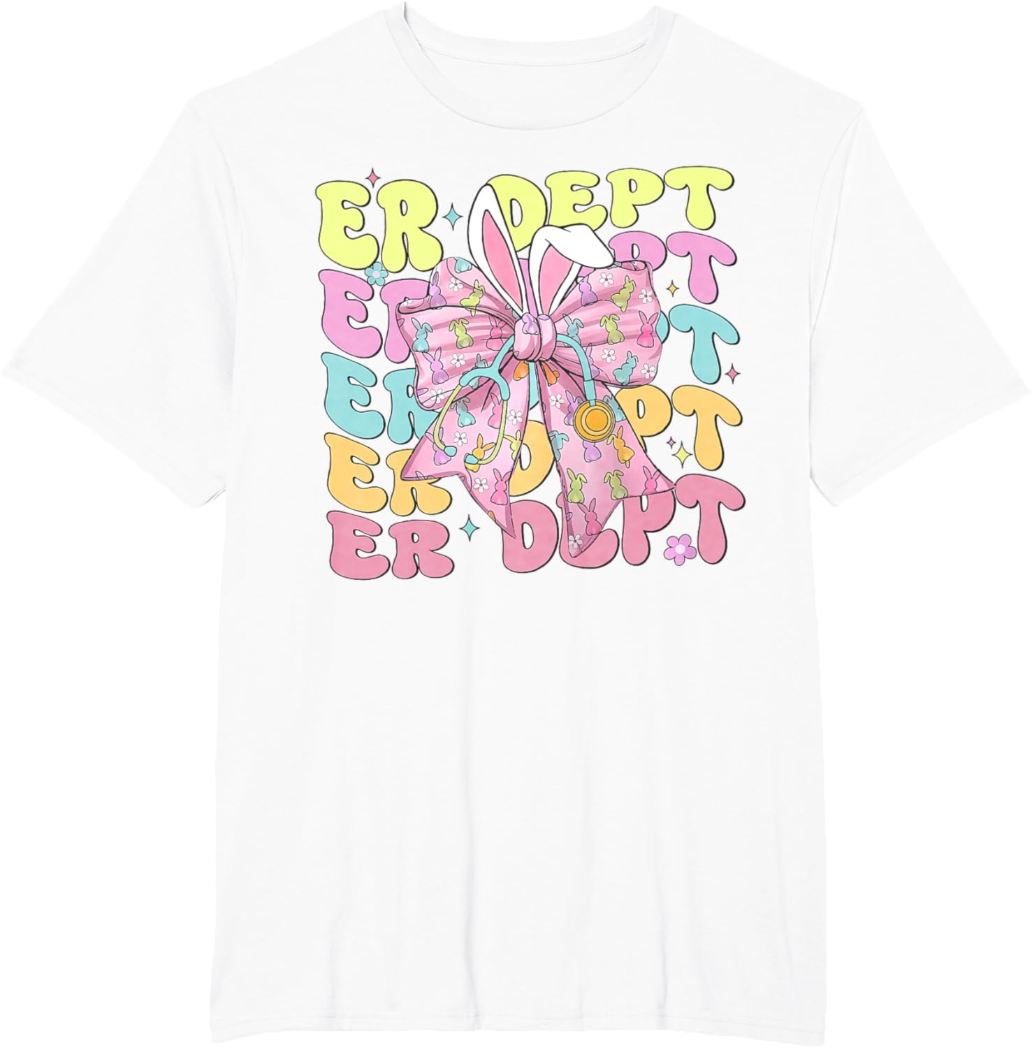 Coquette Bow ER Dept Easter Emergency Department ED Nurse T-Shirt