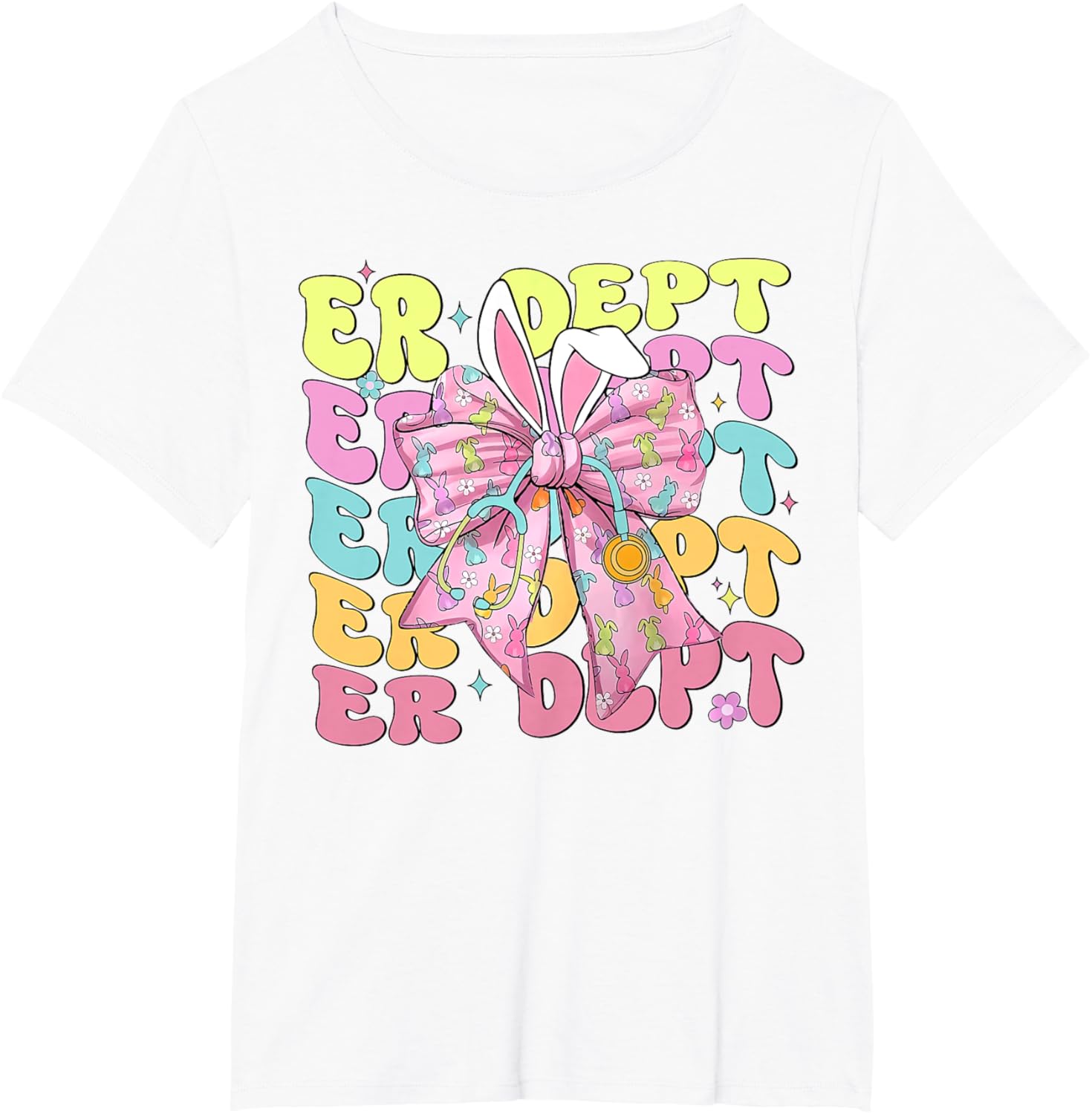 Coquette Bow ER Dept Easter Emergency Department ED Nurse T-Shirt