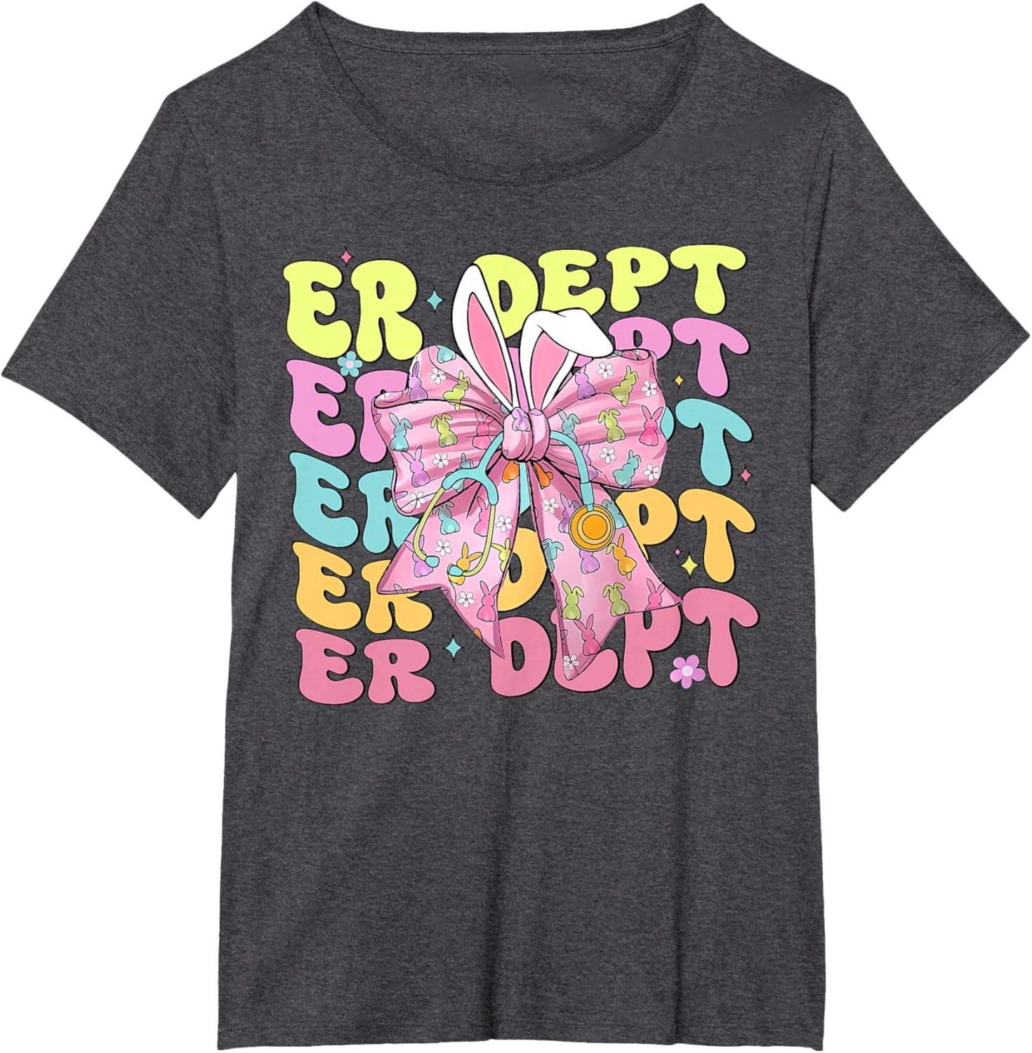 Coquette Bow ER Dept Easter Emergency Department ED Nurse T-Shirt