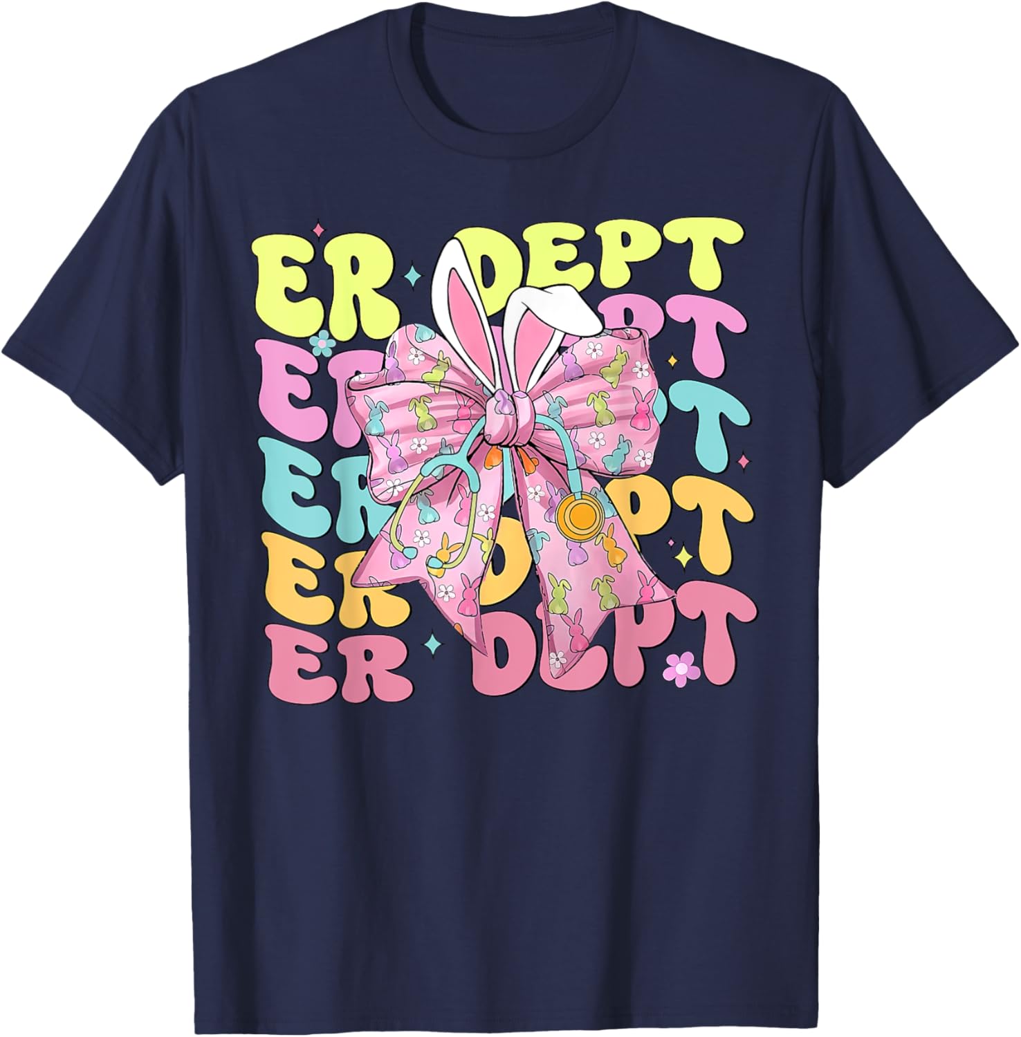 Coquette Bow ER Dept Easter Emergency Department ED Nurse T-Shirt