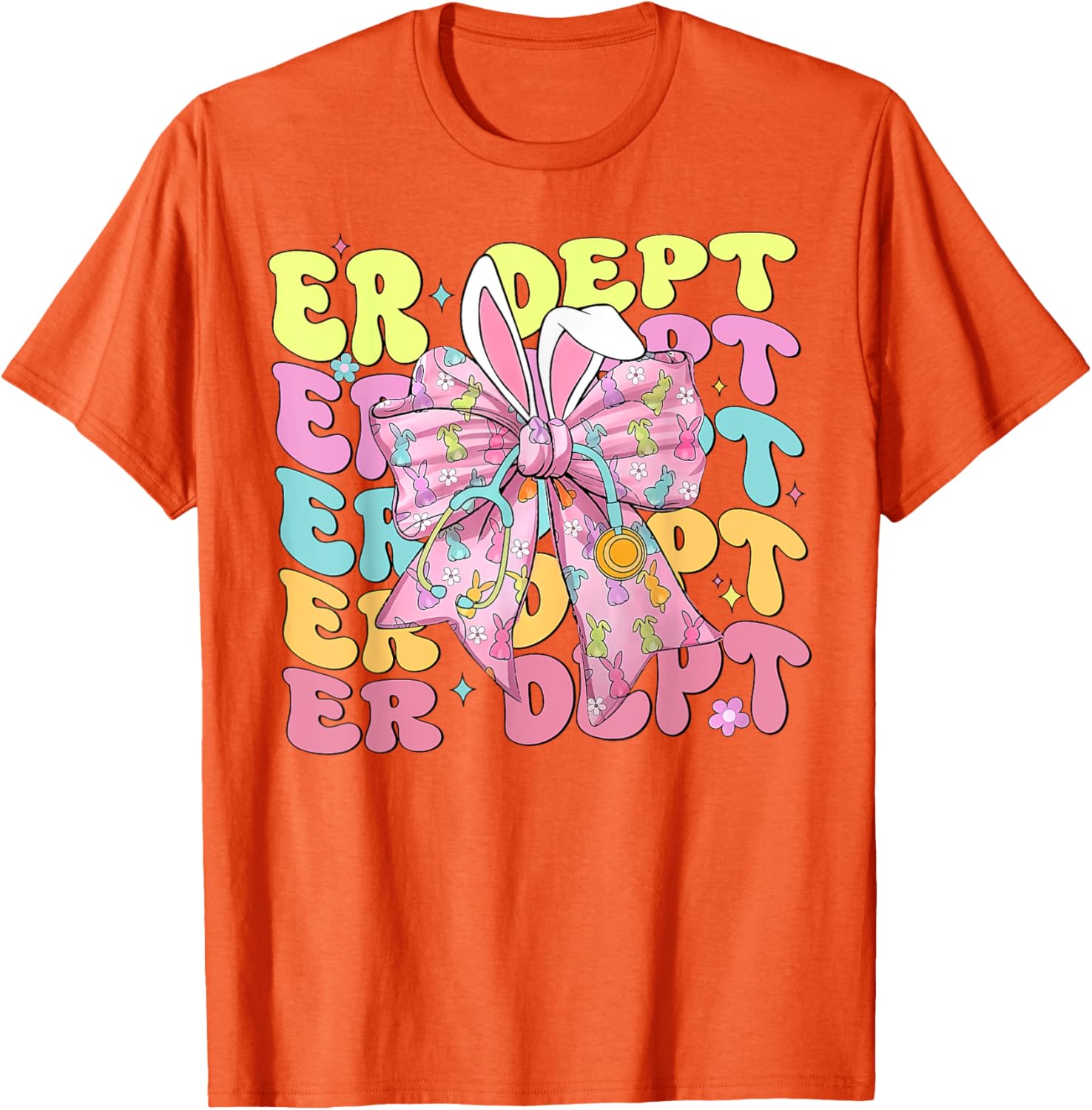 Coquette Bow ER Dept Easter Emergency Department ED Nurse T-Shirt