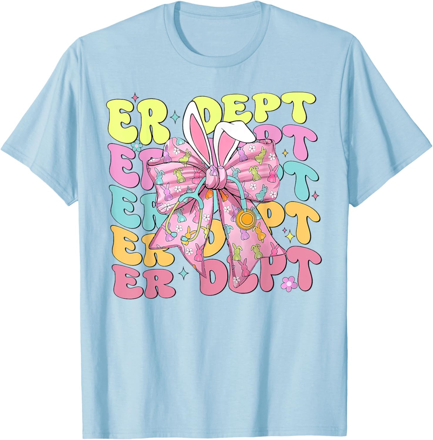 Coquette Bow ER Dept Easter Emergency Department ED Nurse T-Shirt