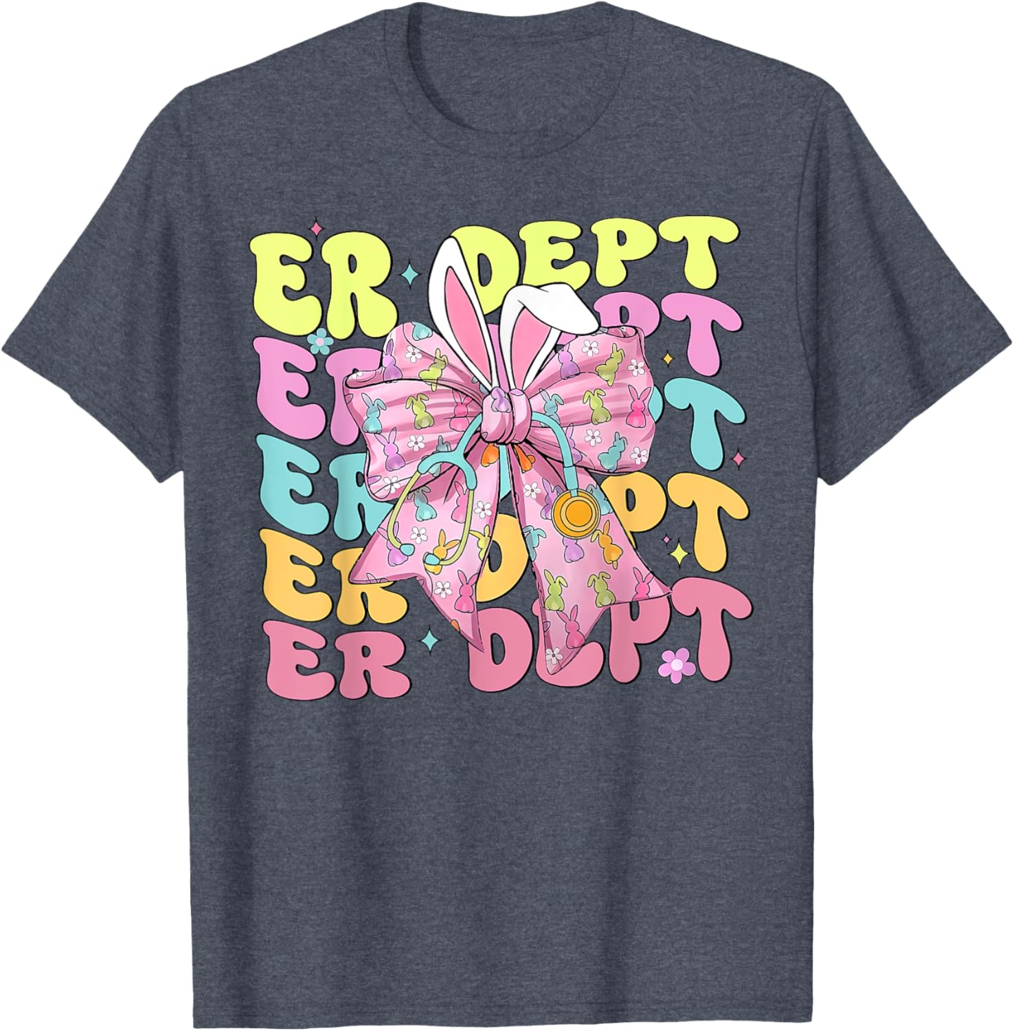 Coquette Bow ER Dept Easter Emergency Department ED Nurse T-Shirt