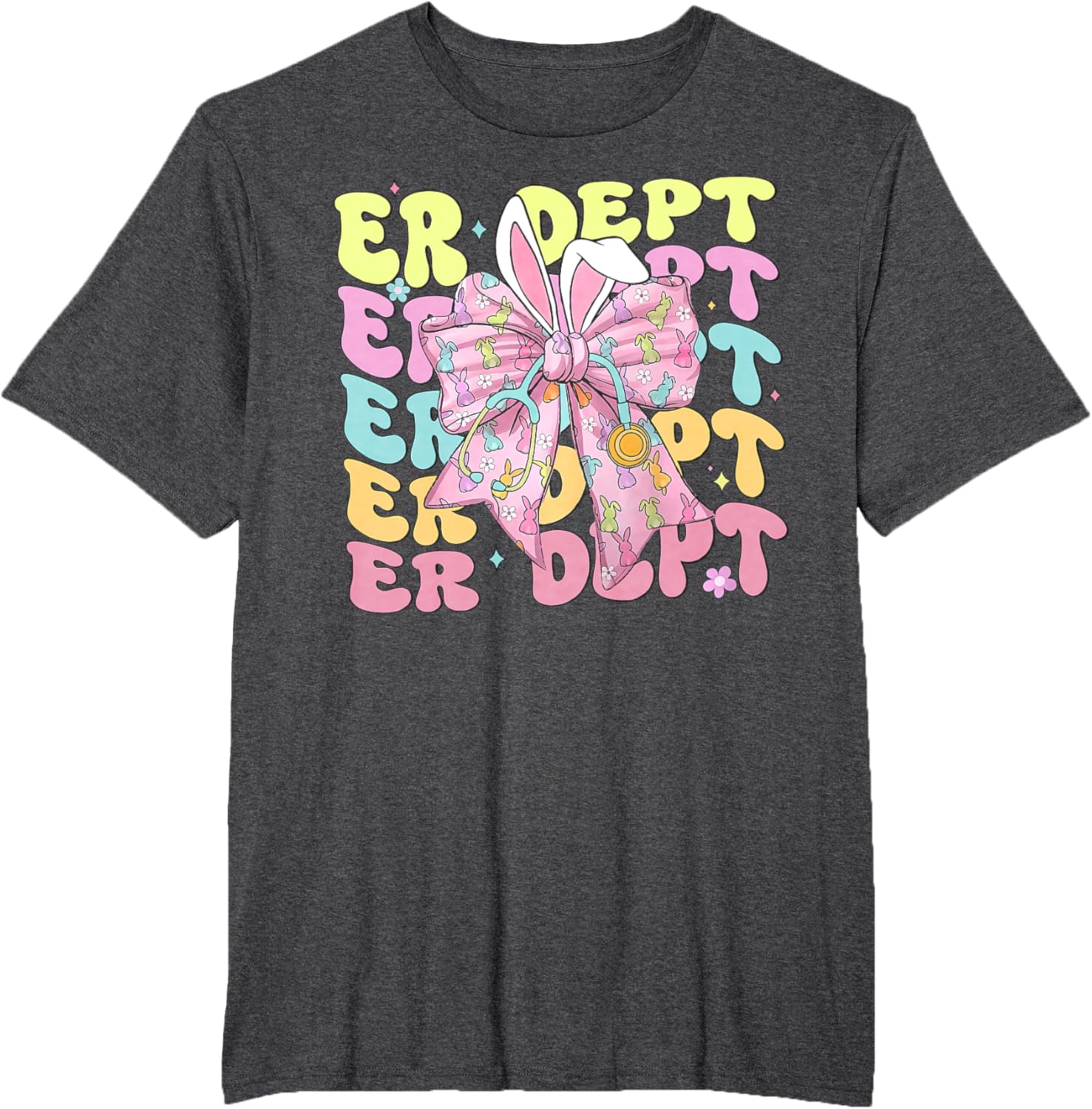 Coquette Bow ER Dept Easter Emergency Department ED Nurse T-Shirt