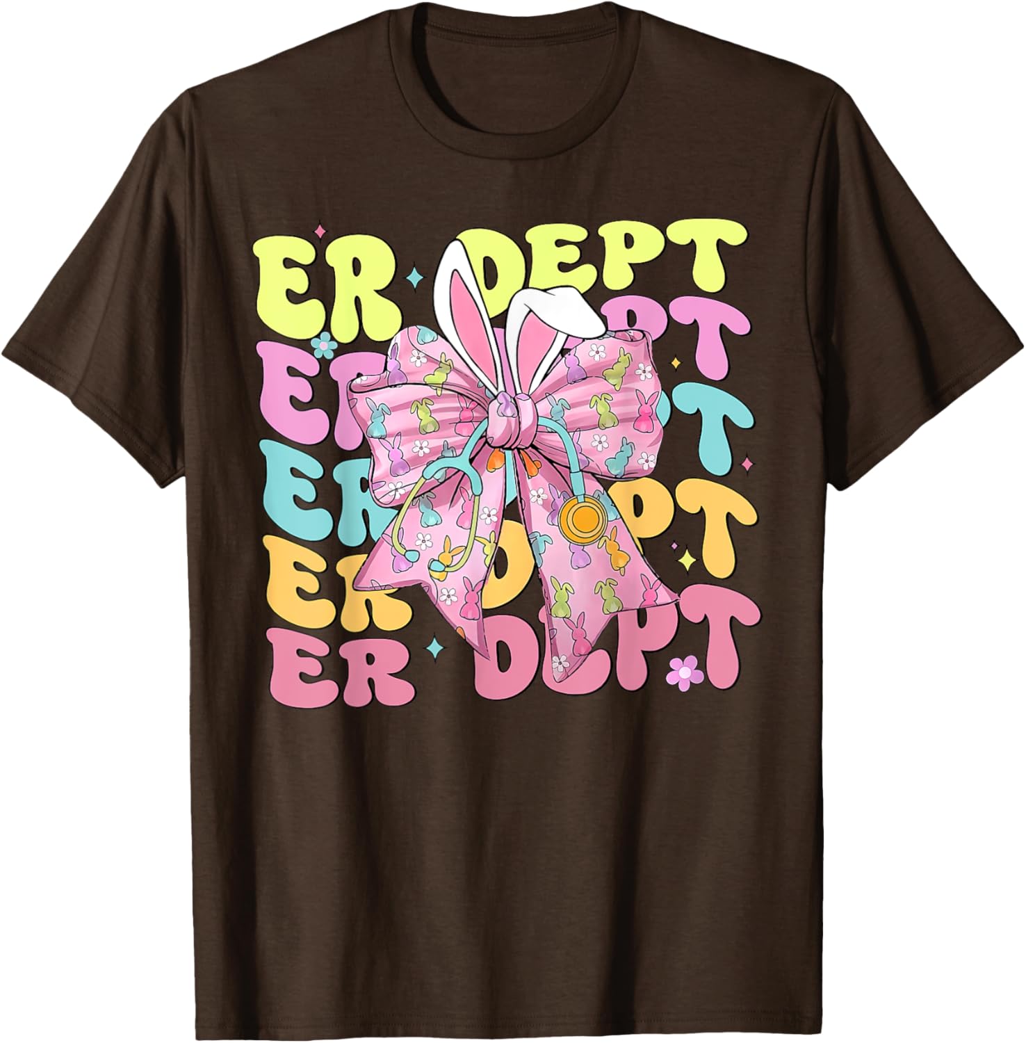 Coquette Bow ER Dept Easter Emergency Department ED Nurse T-Shirt