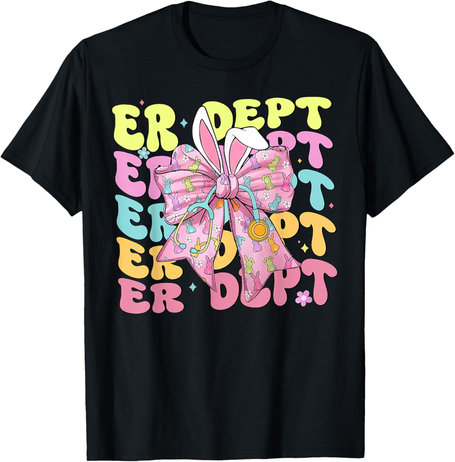 Coquette Bow ER Dept Easter Emergency Department ED Nurse T-Shirt