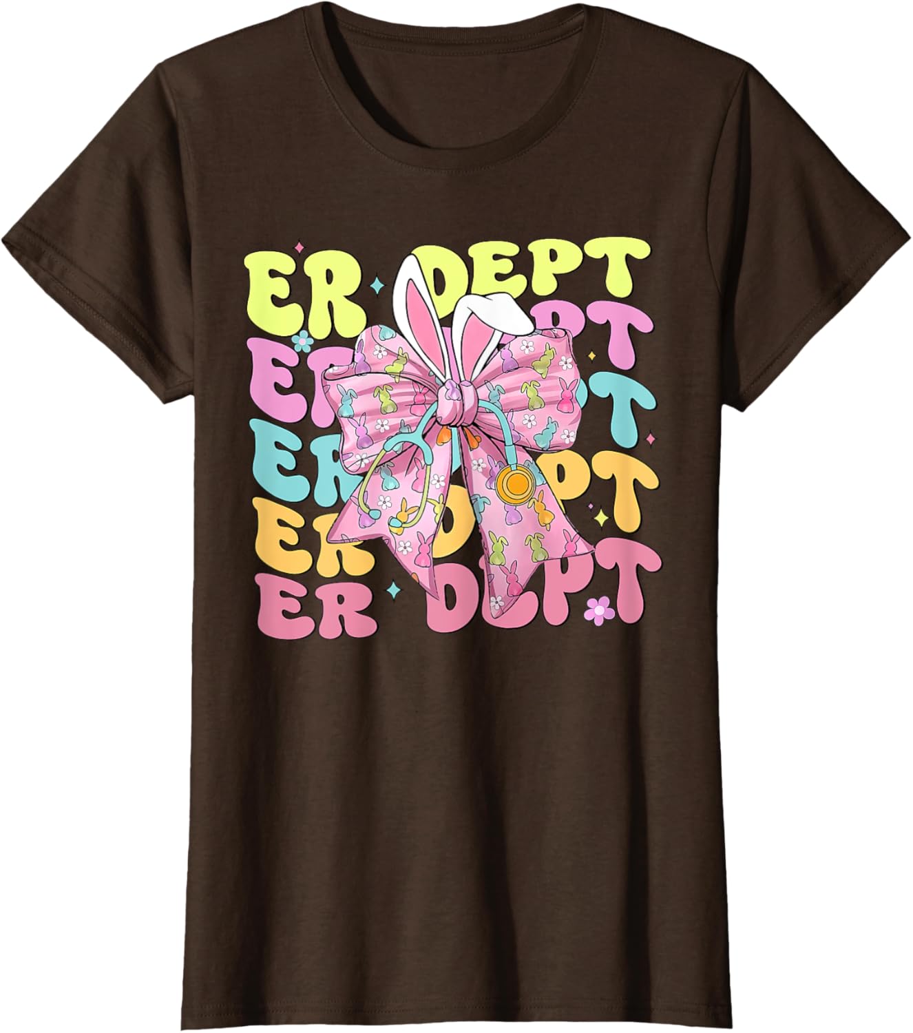 Coquette Bow ER Dept Easter Emergency Department ED Nurse T-Shirt