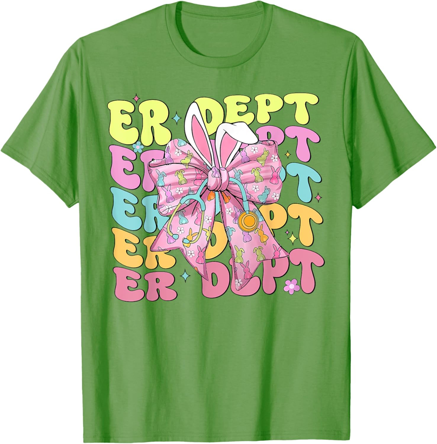 Coquette Bow ER Dept Easter Emergency Department ED Nurse T-Shirt