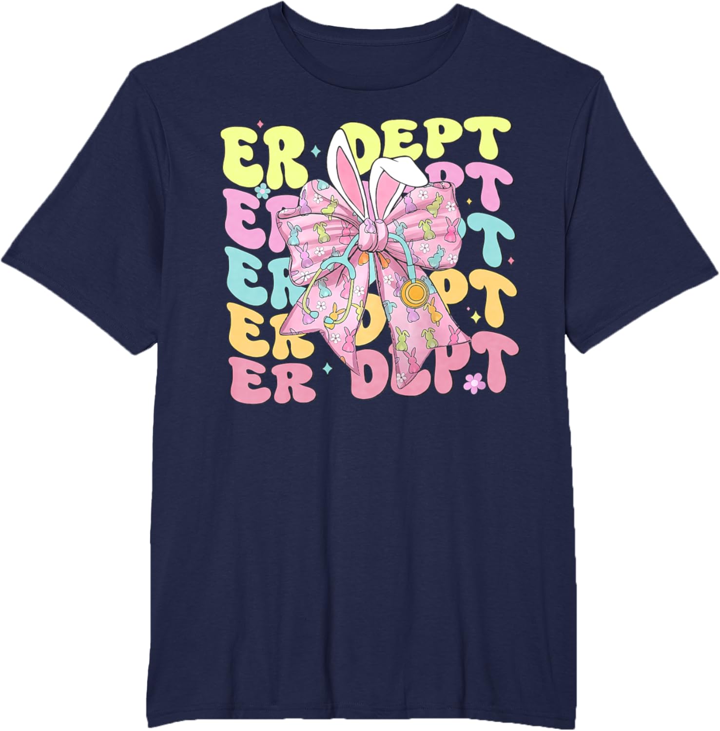 Coquette Bow ER Dept Easter Emergency Department ED Nurse T-Shirt