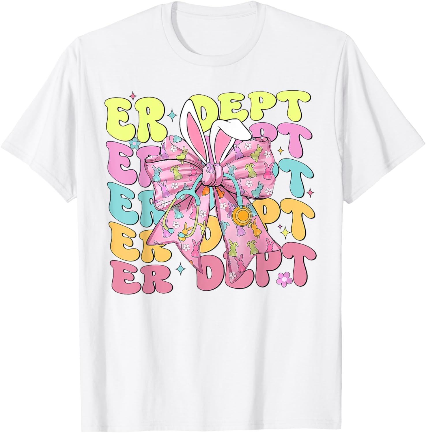 Coquette Bow ER Dept Easter Emergency Department ED Nurse T-Shirt