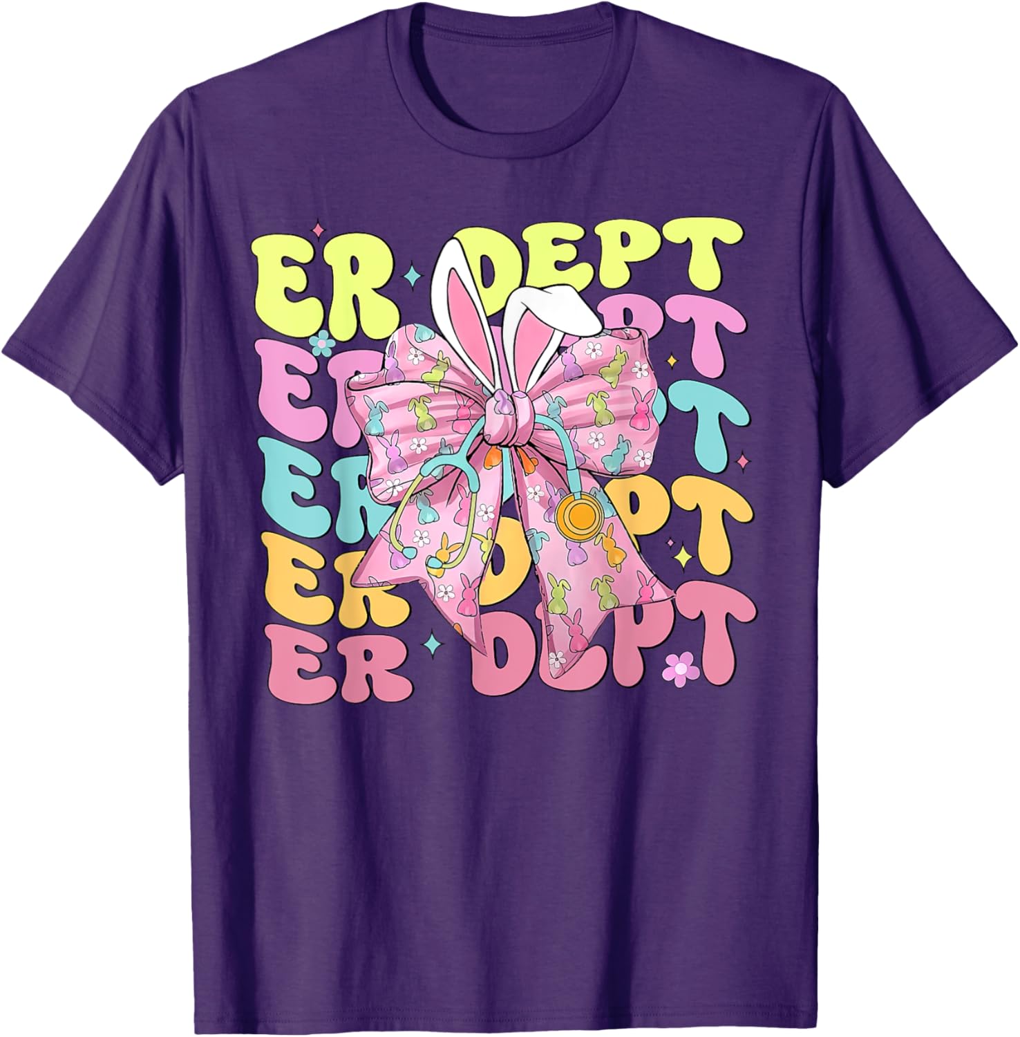 Coquette Bow ER Dept Easter Emergency Department ED Nurse T-Shirt