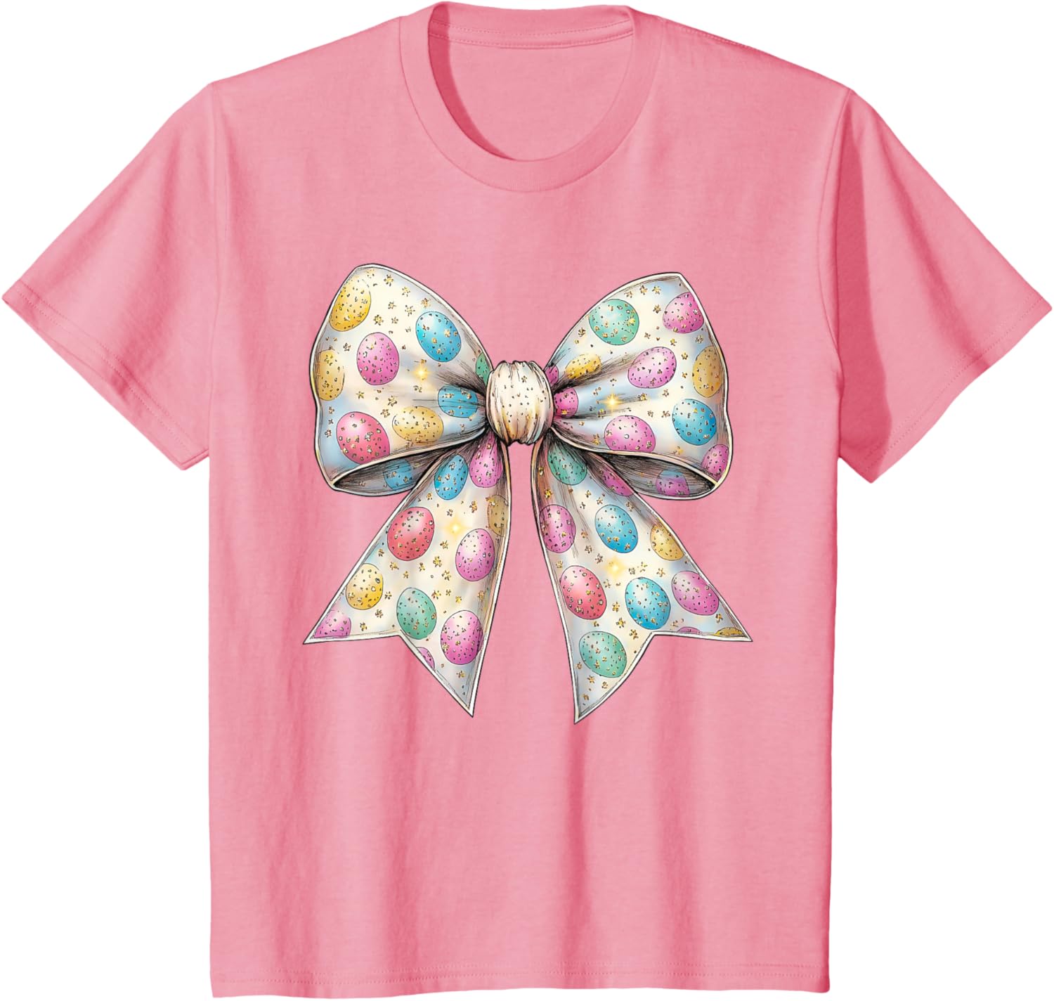 Coquette Bow Happy Easter Bunny Spring Hunt Eggs Rabbit Cute T-Shirt