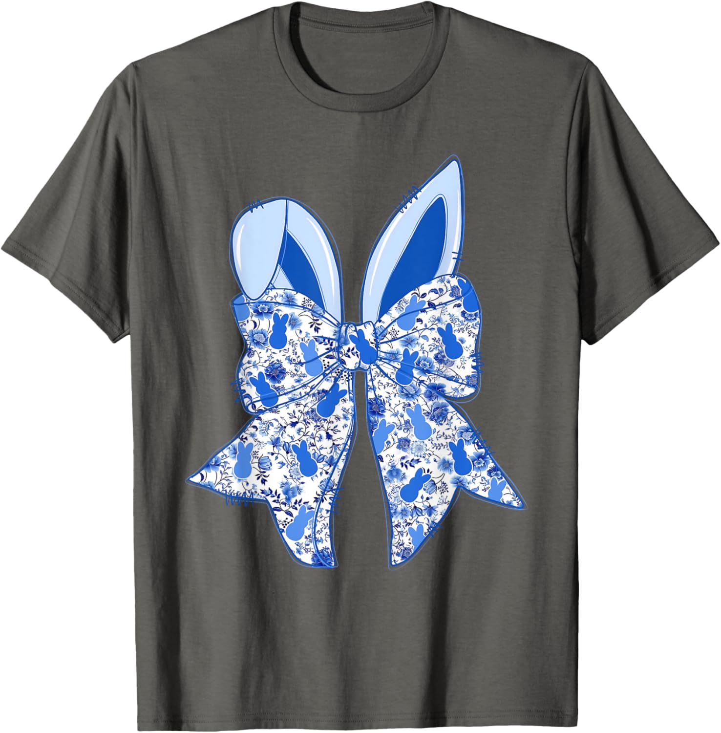 Coquette Bow Happy Easter Bunny Spring Hunt Eggs Rabbit Cute T-Shirt