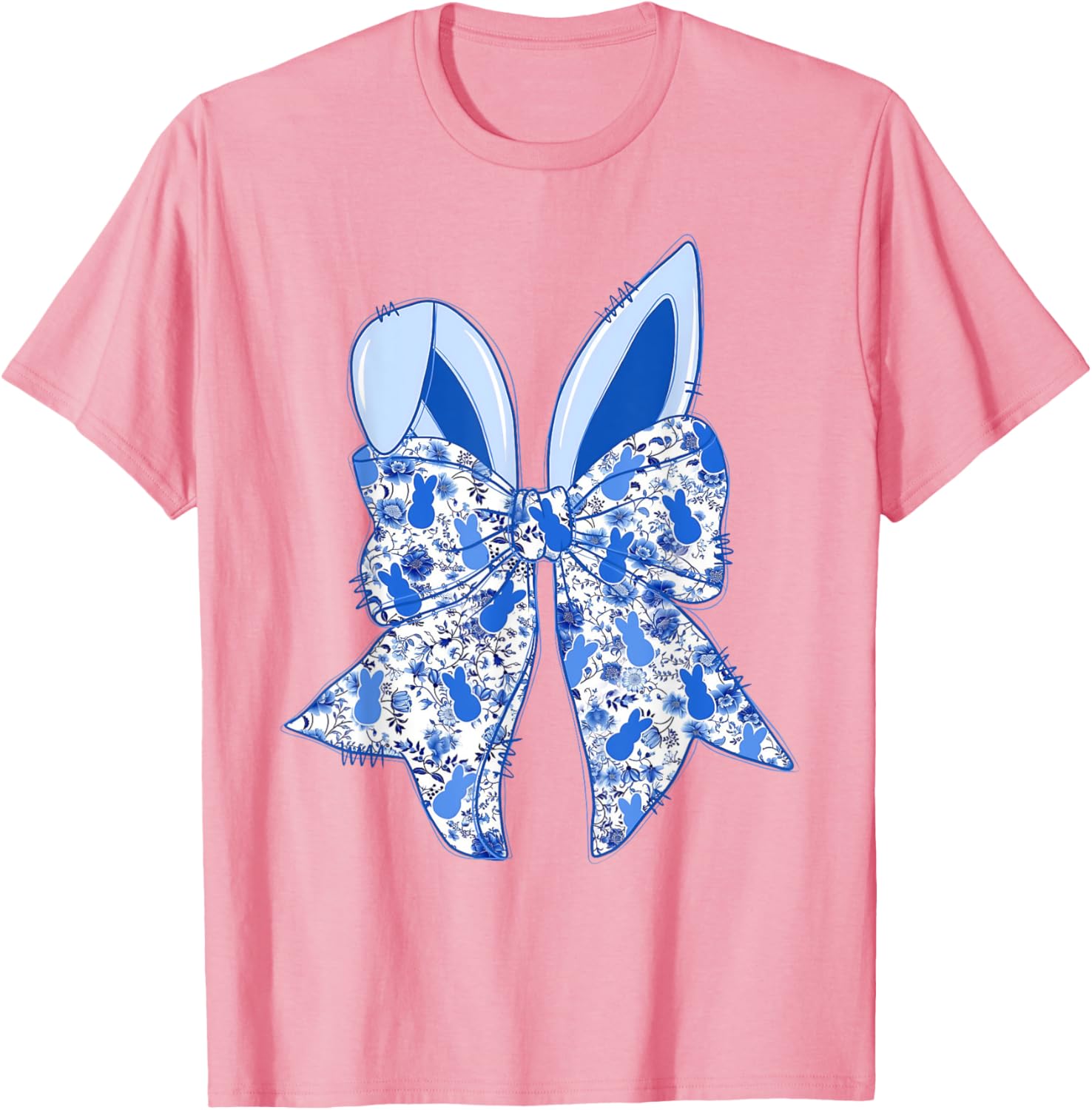 Coquette Bow Happy Easter Bunny Spring Hunt Eggs Rabbit Cute T-Shirt