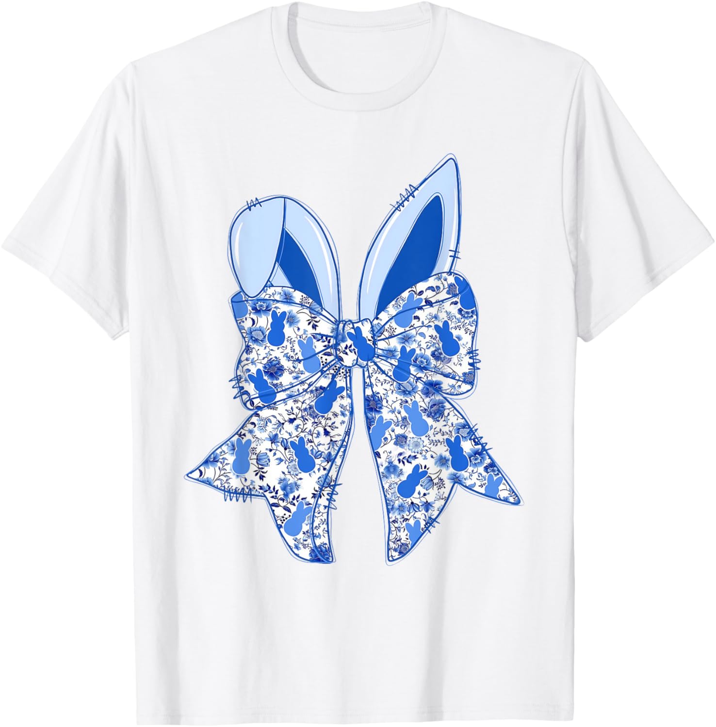 Coquette Bow Happy Easter Bunny Spring Hunt Eggs Rabbit Cute T-Shirt