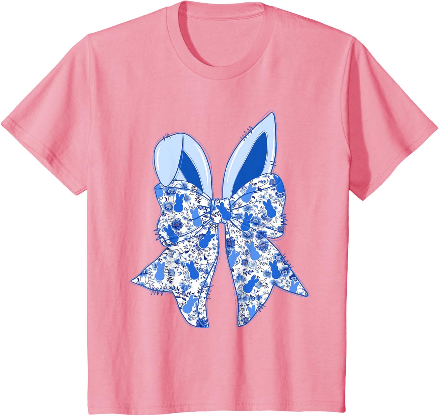 Coquette Bow Happy Easter Bunny Spring Hunt Eggs Rabbit Cute T-Shirt